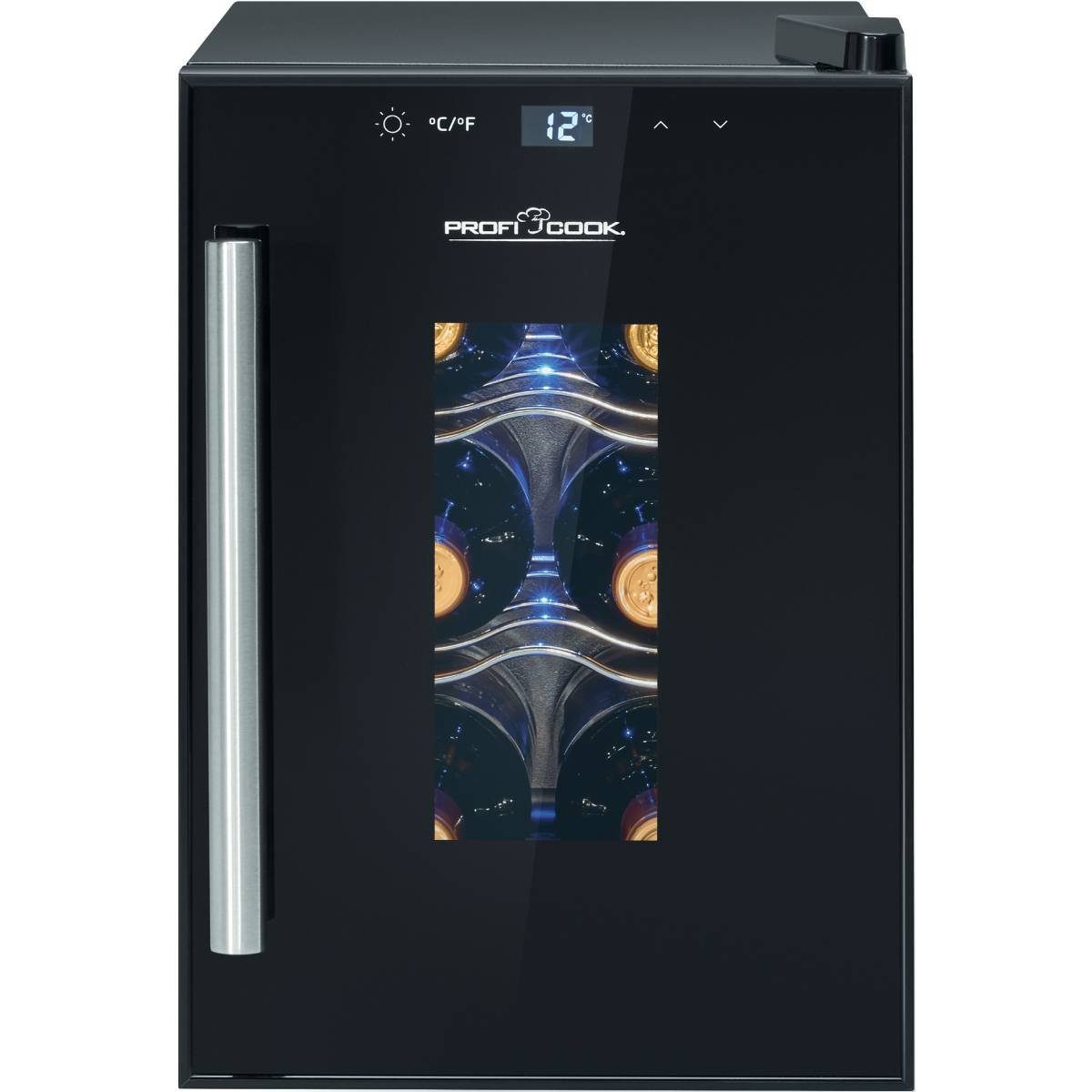 ProfiCook Getränkekühlschrank PC-WK 1230, 39.5 cm hoch, 24.6 cm breit, Weinkühlschrank für 6 Flaschen schwarz