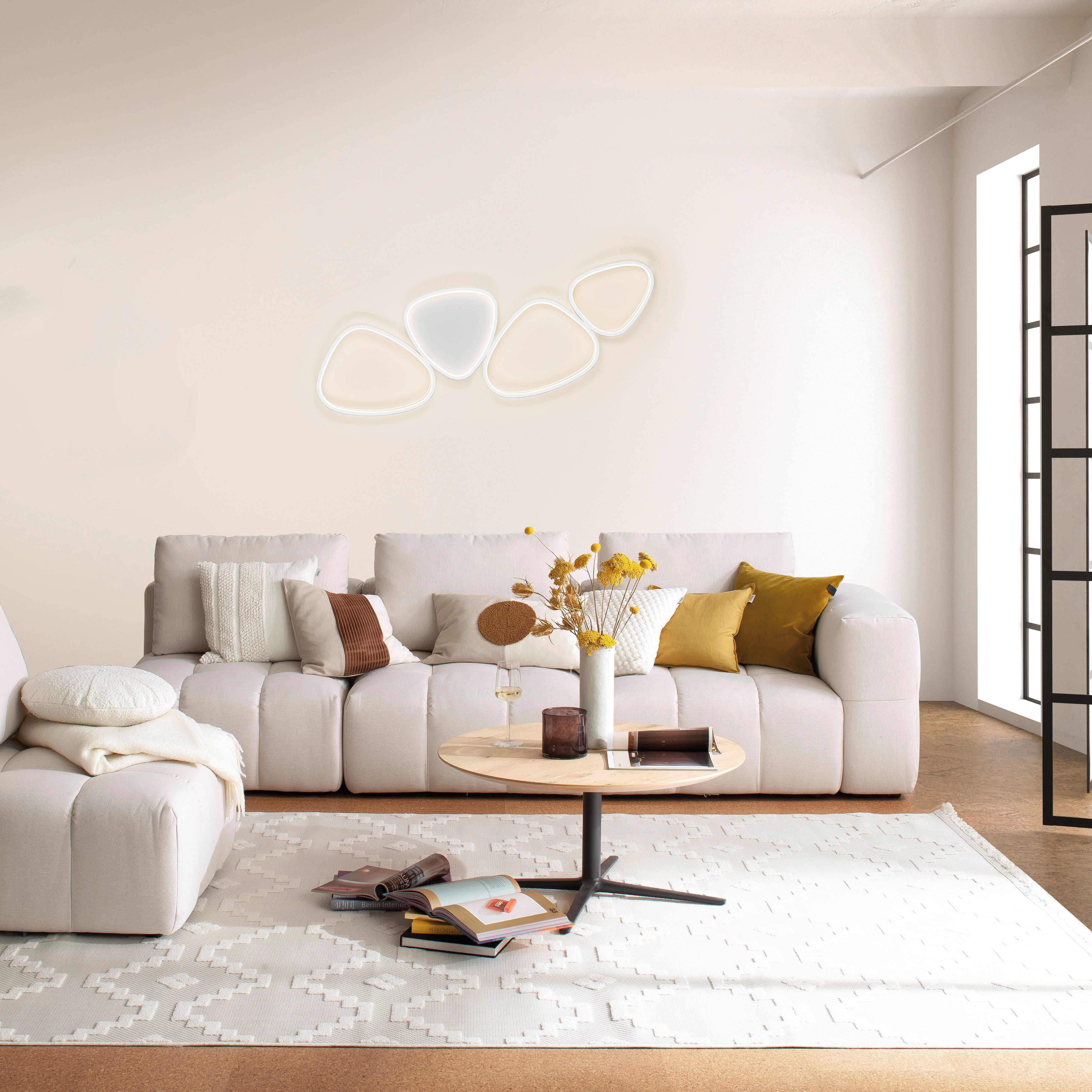 SCHÖNER WOHNEN-Kollektion LED Deckenleuchte PEBBLES, LED fest integriert, Warmweiß, SCHÖNER WOHNEN Kollektion, 3-Stufen Dimmfunktion, Memoryfunktion