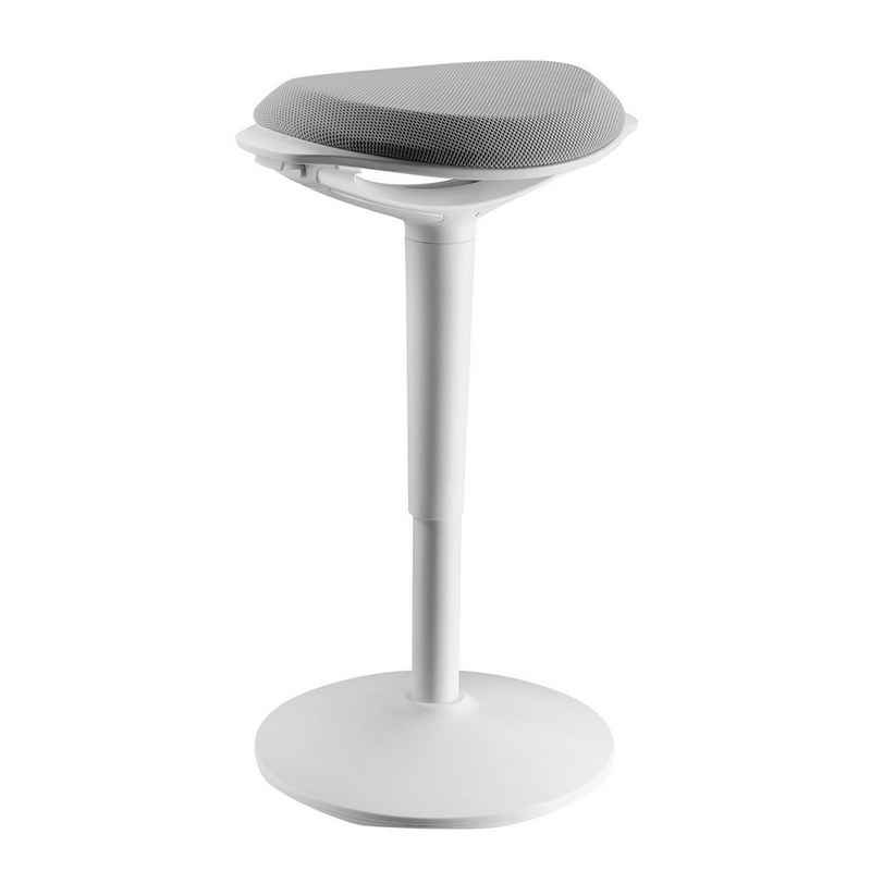 CARO-Möbel Sitzhocker, Bürohocker ASTORIA ergonomisch drehbar weiß grau