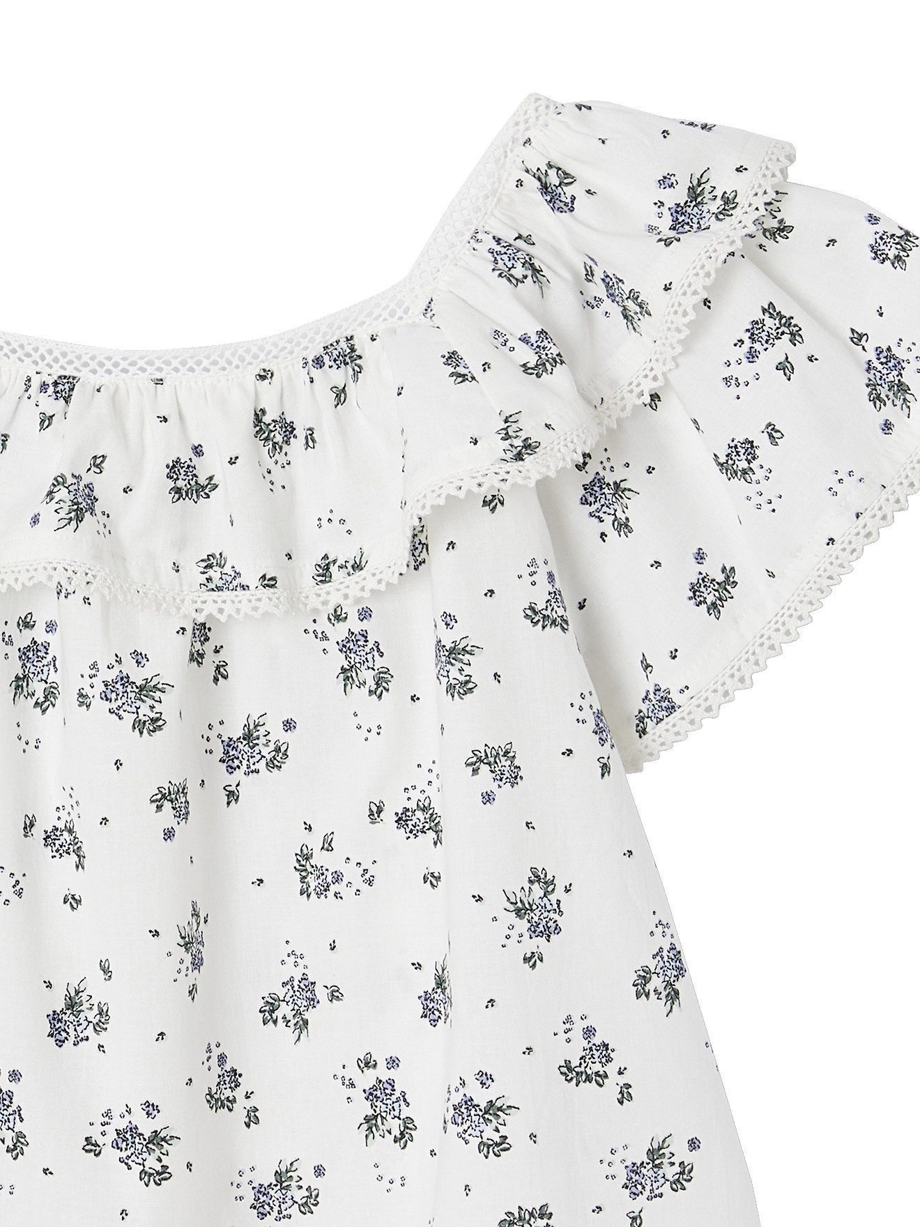vertbaudet Kurzarmbluse Mädchen Bluse mit Blumenmuster