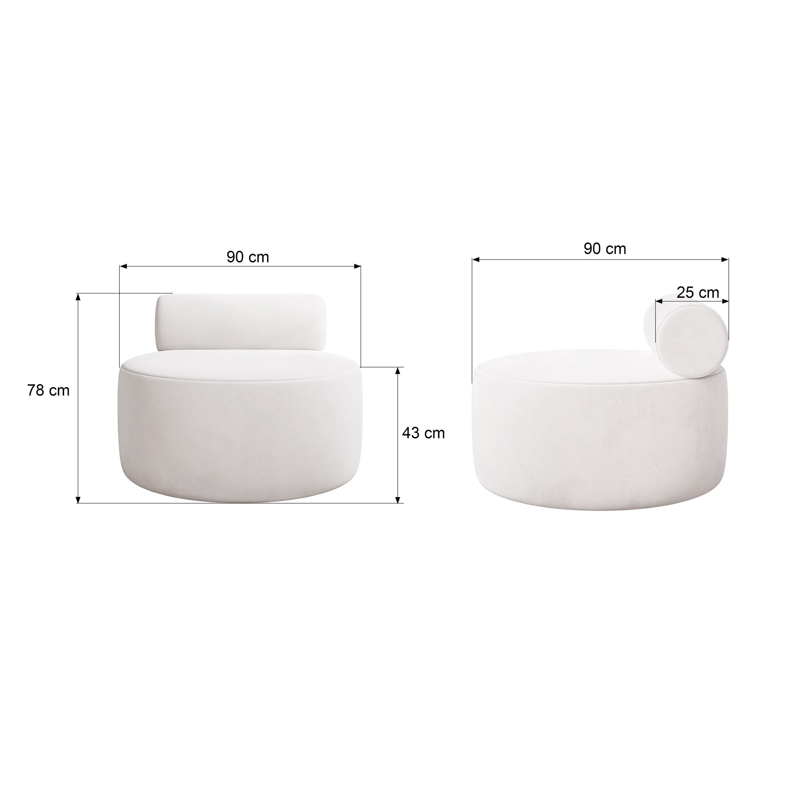 yourhouse24 Loungesessel Runder Bouclé Sessel NUBO, Bouclé