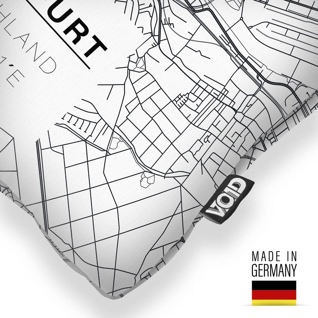 Banken (1 VOID Maps Frankfurt Stadtkarte Deutschland Stadtplan Stück), Kissenbezug,