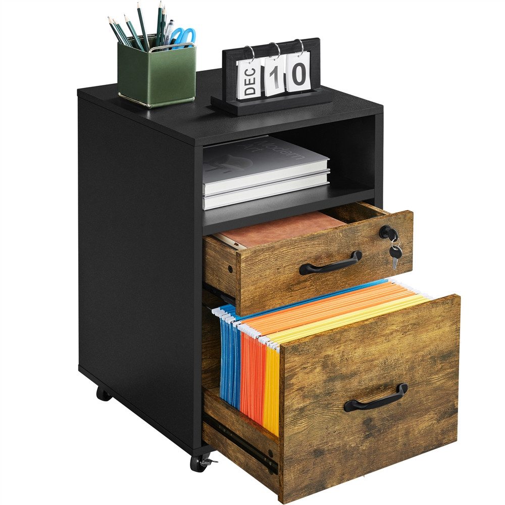 Yaheetech Aktenschrank Rollcontainer mit 2 schubladen, günstig online kaufen