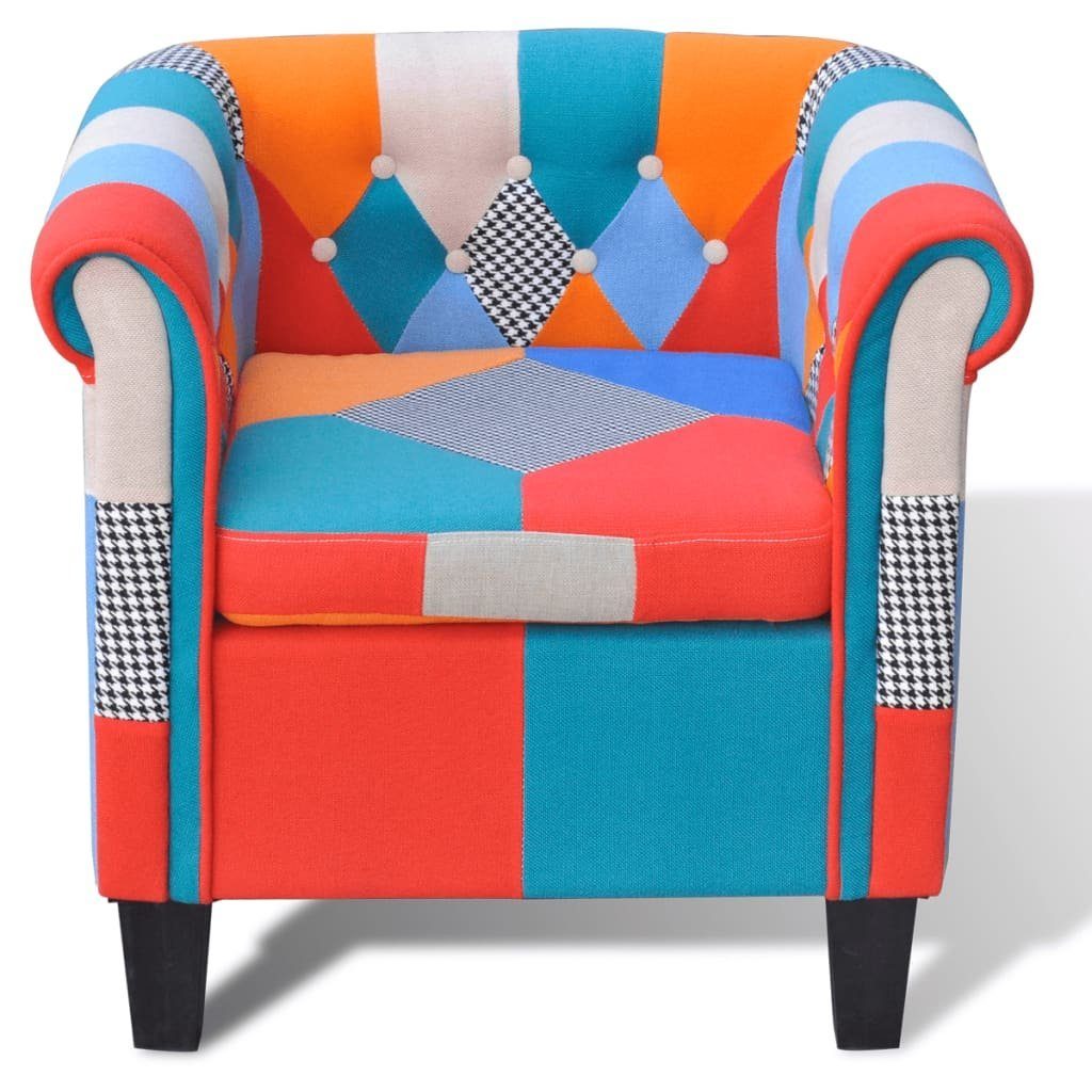 furnicato Sessel mit Patchwork-Design Stoff
