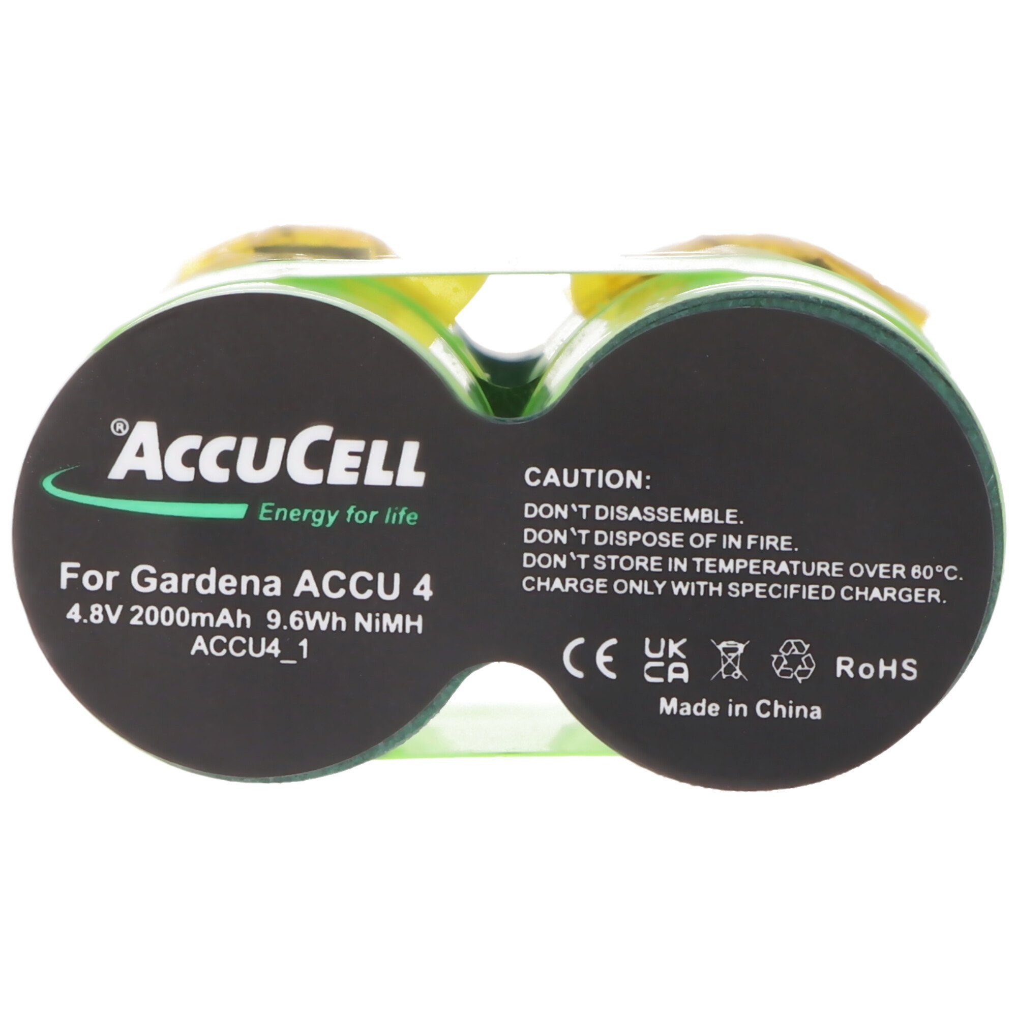 AccuCell Gardena ACCU4 Akku Kontak und 2100 4,8 passend Akku (4,8 Gardena Volt, 4,8mm für 6,3 mAh V)