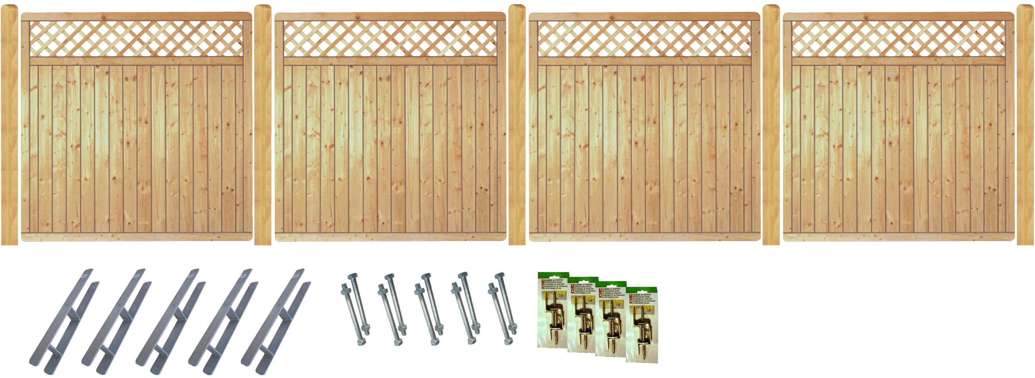 Tetzner & Jentzsch Sichtschutzelement COLUMBIA 2, (Set), kesseldruckimprägniert