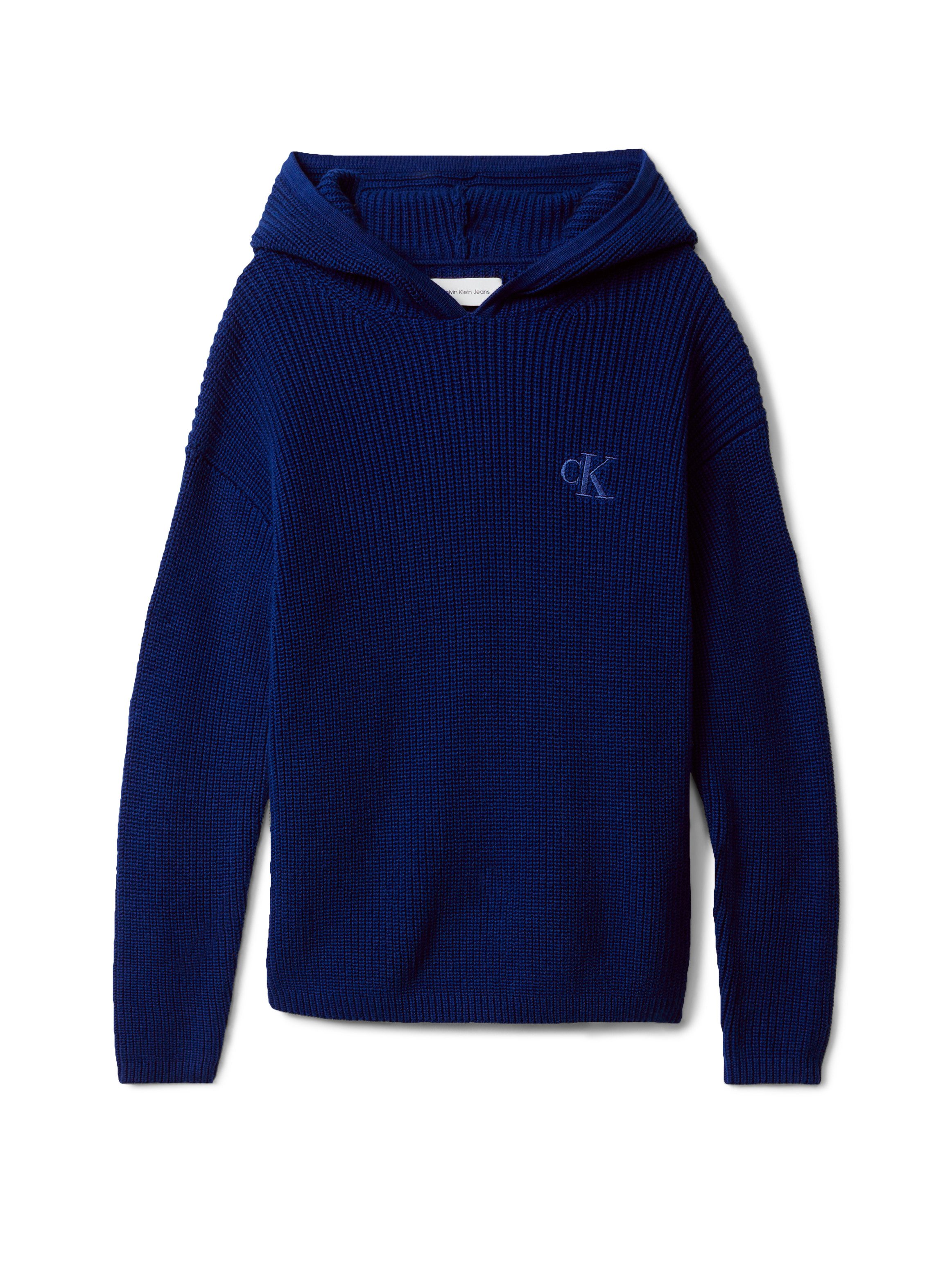 Calvin Klein Jeans Strickpullover RIB KNIT HOODIE für Kinder bis 16 Jahre, mit Kapuze – Bild 5 von 5