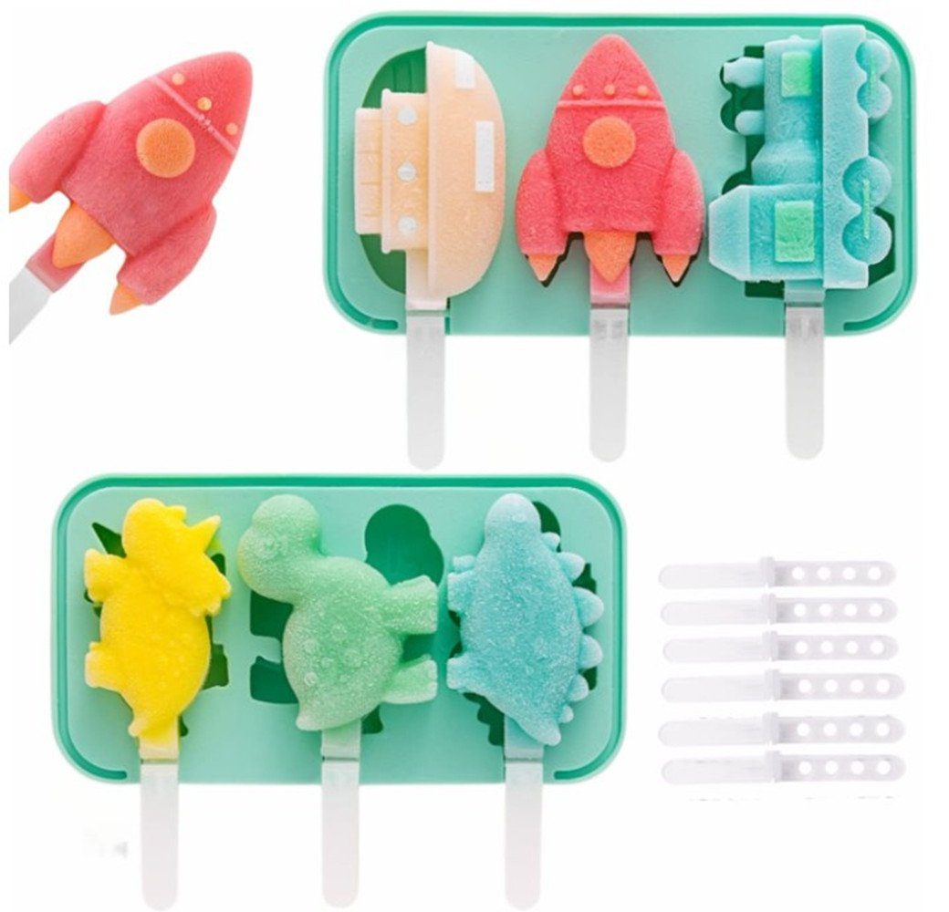 XDeer Eisform 2 Stück Eisformen Eis am Stiel,Silikon Eis am Stiel Eiscreme Cakesicle, Formen Kinder DIY Kreative Eisform Wiederverwendbare mit Deckel