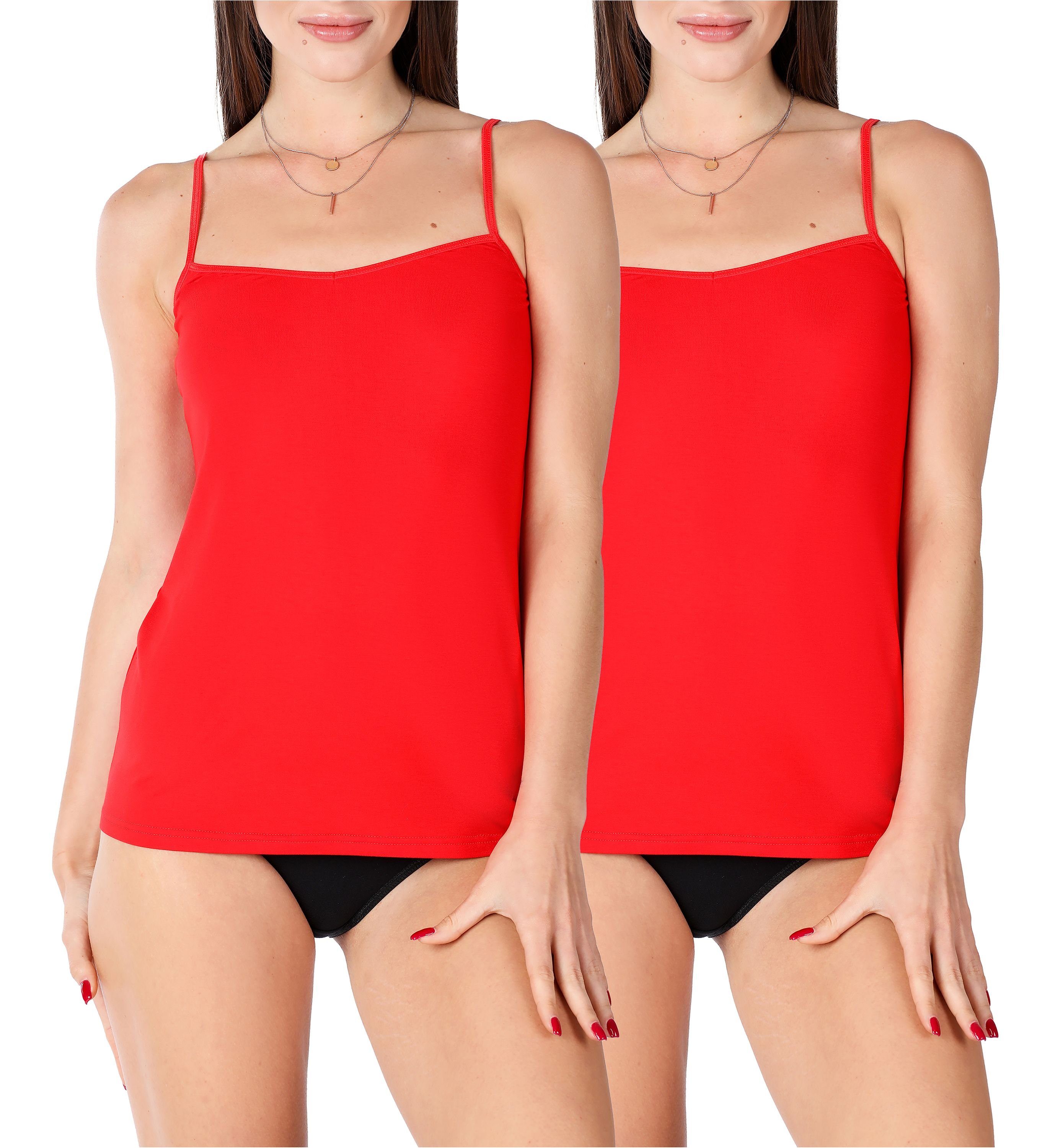 2Pack-Rot Unterhemd BLV50-218 Damen Viskose Unterhemd aus Bellivalini