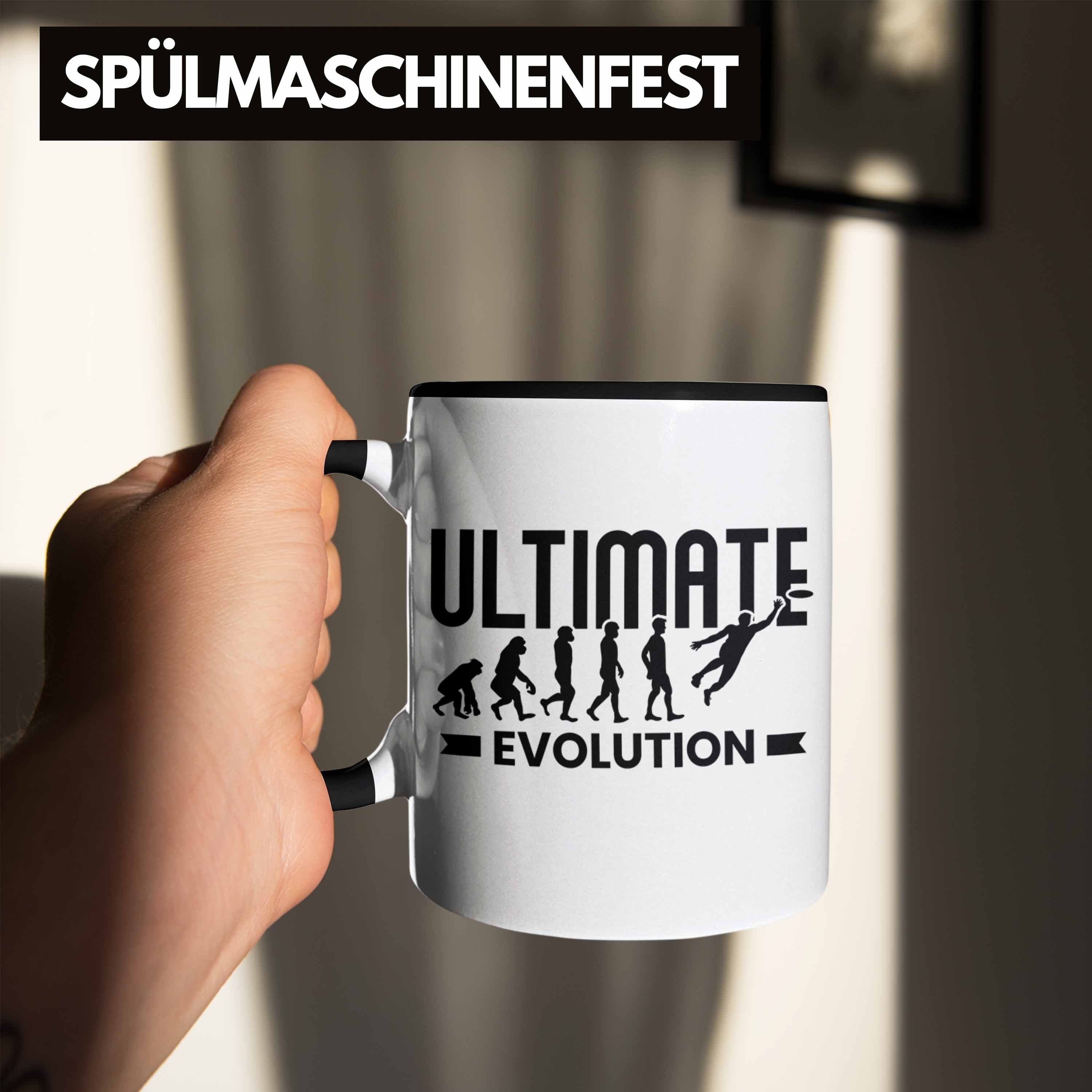 - Frisbee-Spieler Ultimate Disc Geschenkidee Geschenk Golf Tasse Schwarz Trendation Trendation Tasse Frisbee Evolution