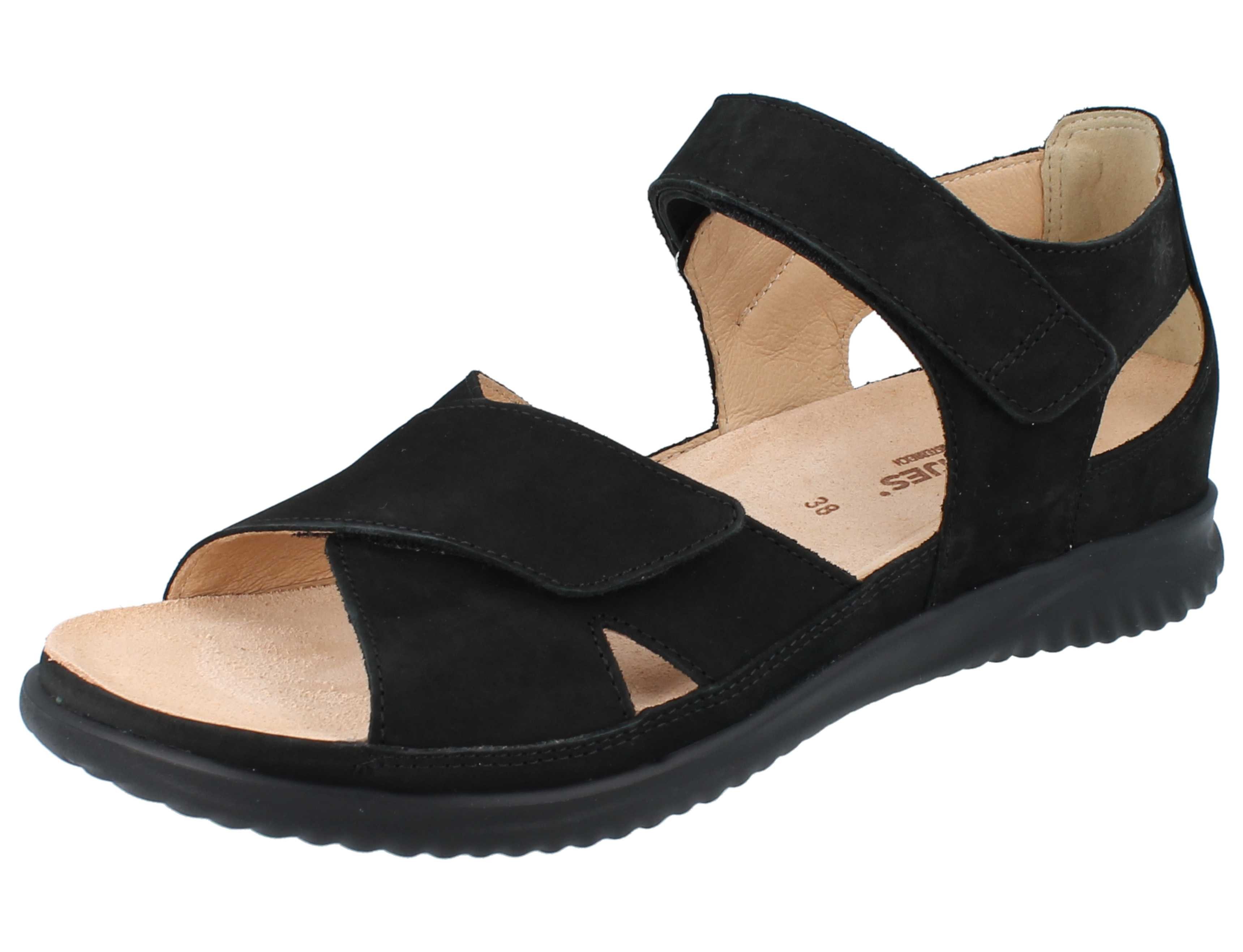 Hartjes HARTJES Breeze Damen Römersandale schwarz Nubukleder - Größe: 40 Sandale Wechselfußbett
