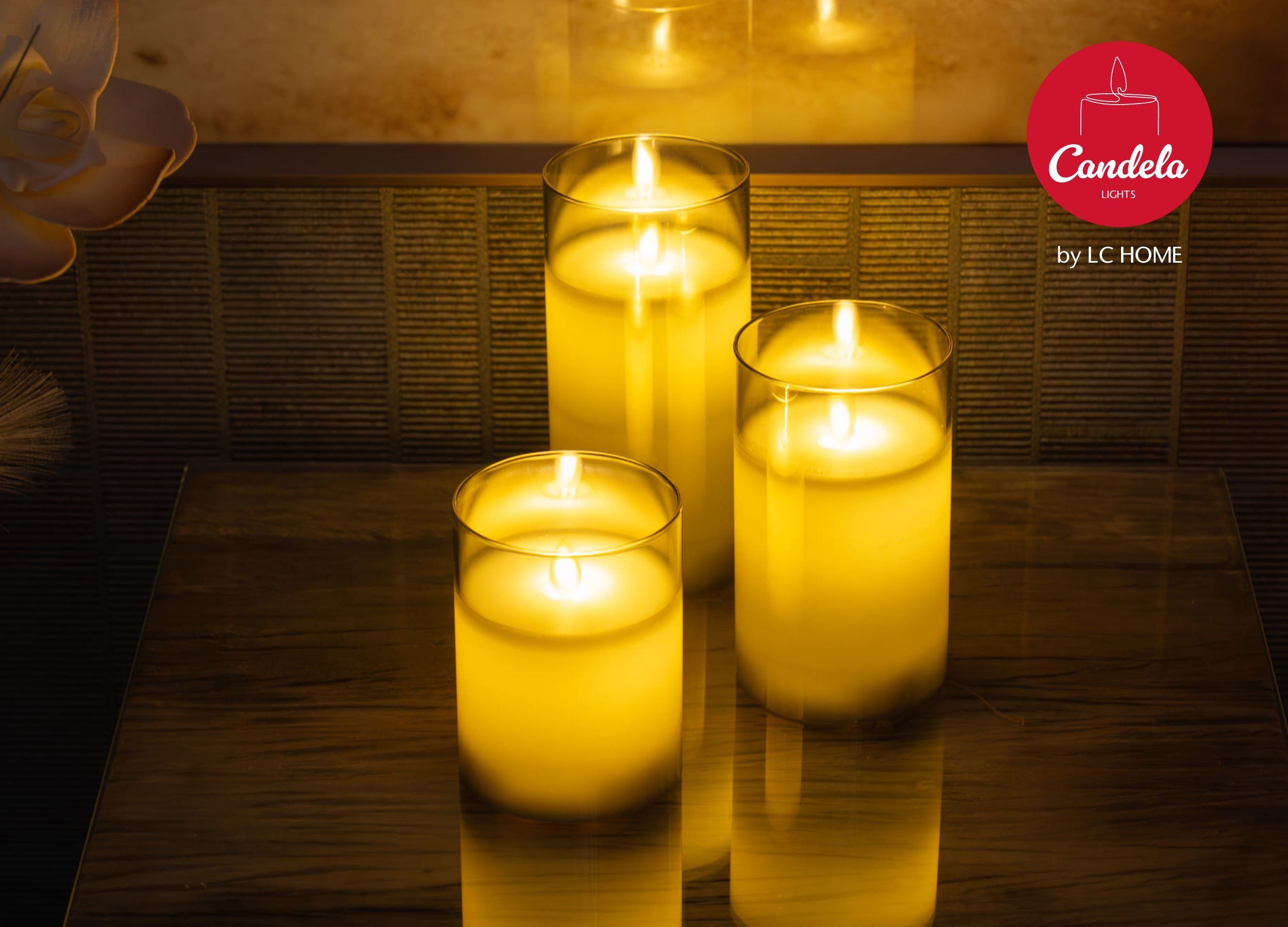 LC Home LED-Kerze LED Kerzen Set Echtwachskerze Glas Timerfunktion Fernbedi günstig online kaufen