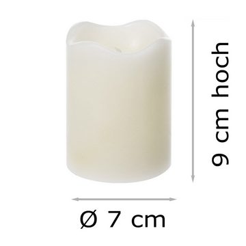ToCi LED-Kerze LED-Kerze Timer Echtwachskerzen flammenloses Kerzenlicht Weiß 4 Stk