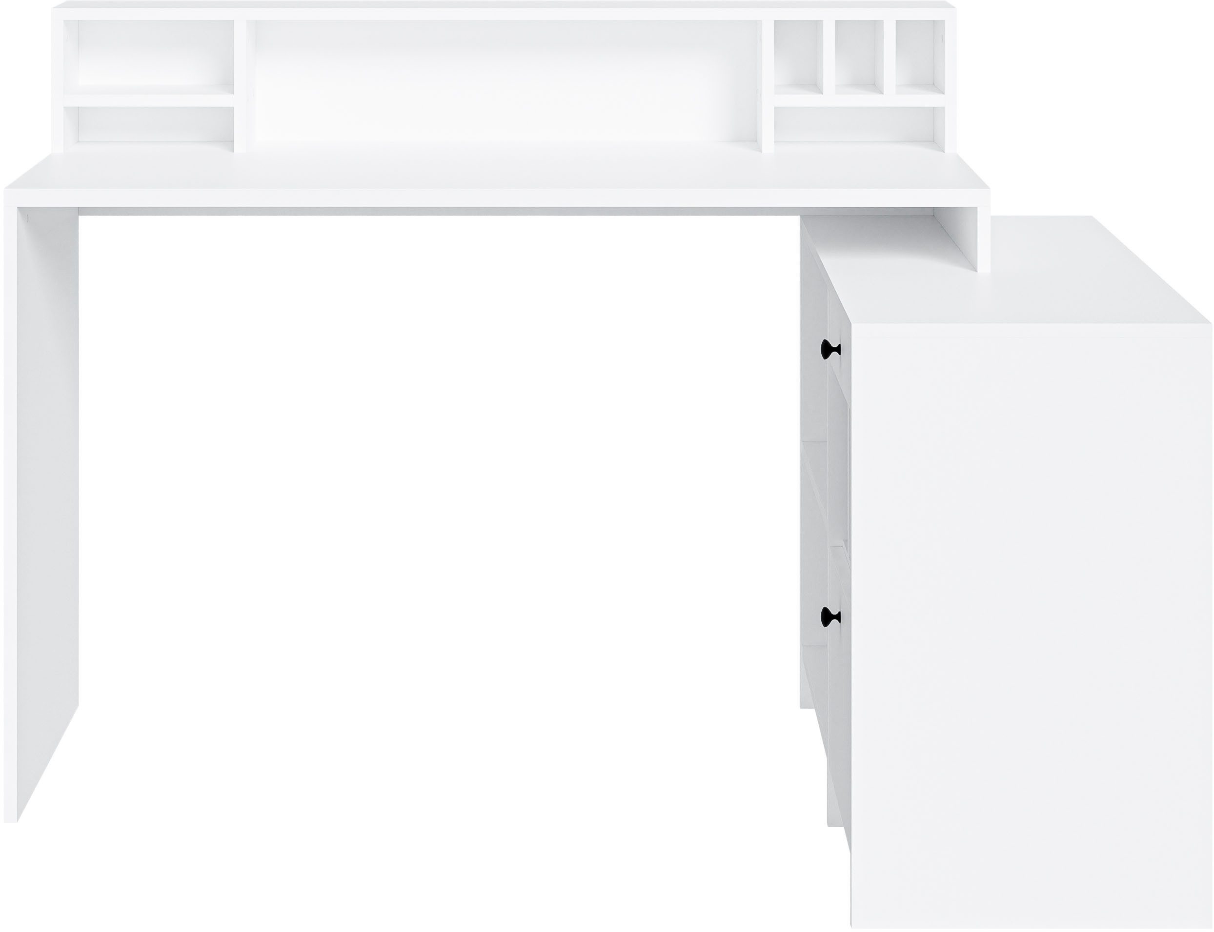 OTTO home Eckschreibtisch Licia, Breite 140 cm, mit viel Stauraum, im Landhausstil