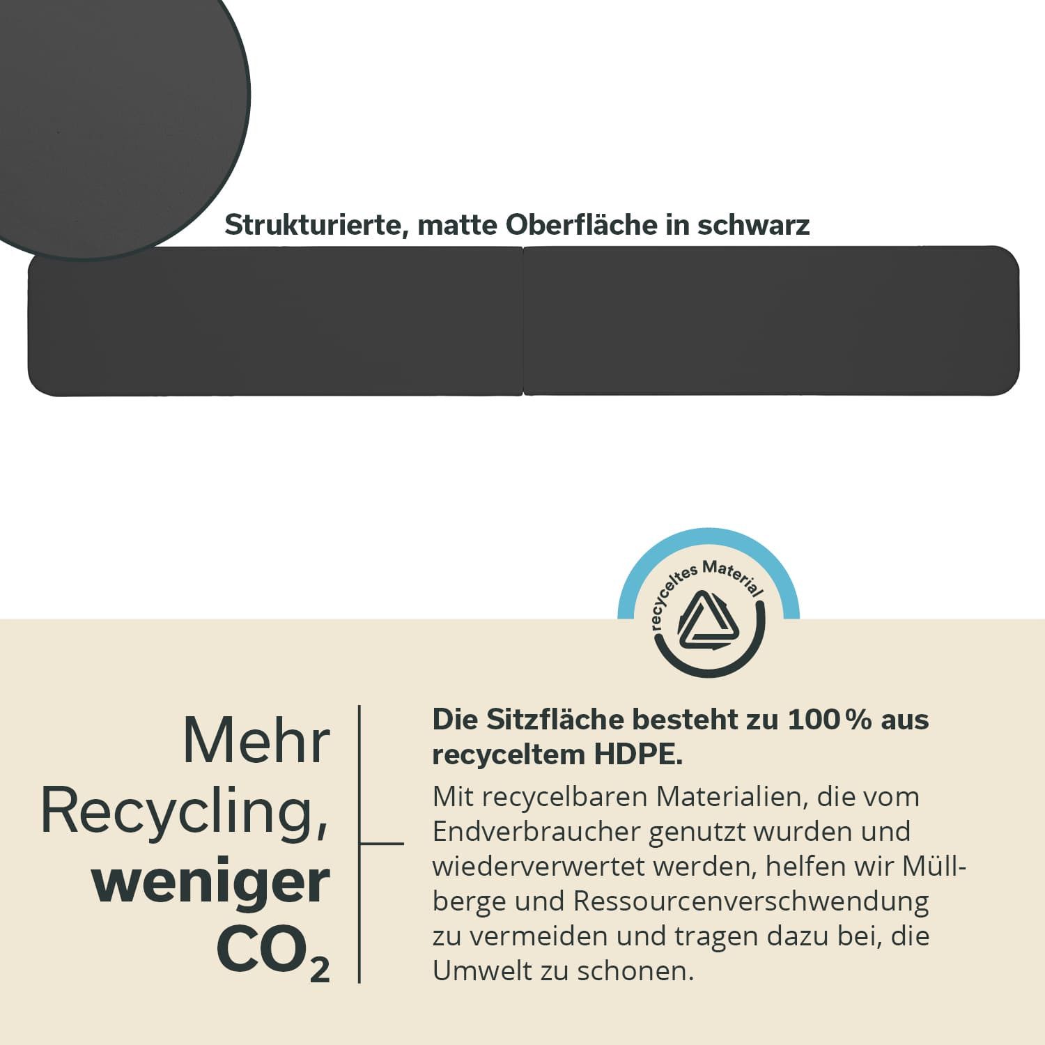 Skandika Gartenbank Set 2x klappbare Bänke Masi, bis zu 300 kg Belastbarkeit (2-geteilte Sitzfläche (faltbar), Anti-Rutsch-Füße, Tragegriff), bis 300 kg, recyceltes HDPE-Material, Stahlgestell