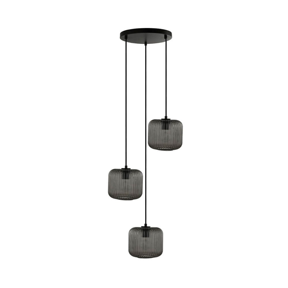 HOME DELUXE Hängeleuchte Leuchte aus Glas LILY, ohne Leuchtmittel, Drei Glasschirme, Deckenlampe, Deckenleuchte, 3-flammig – Bild 2 von 2