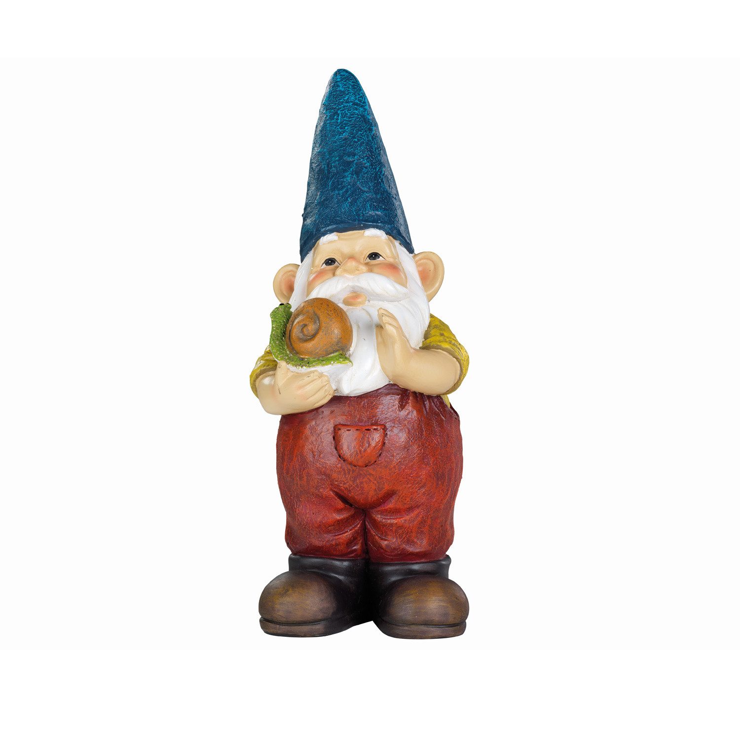 MARELIDA Gartenzwerg HANS Zwerg mit Schnecke Dekofigur Polyresin Gartenfigur Gnom 29cm, (1 St)
