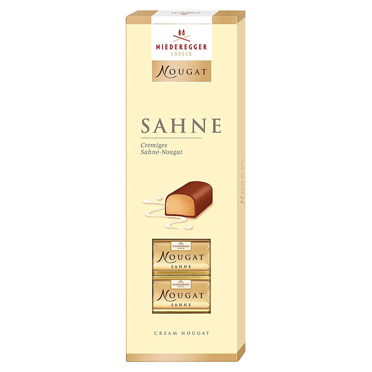 Niederegger Schokolade, Niederegger Sahne Nougat Pralinen aus Vollmilch Schokolade 100g