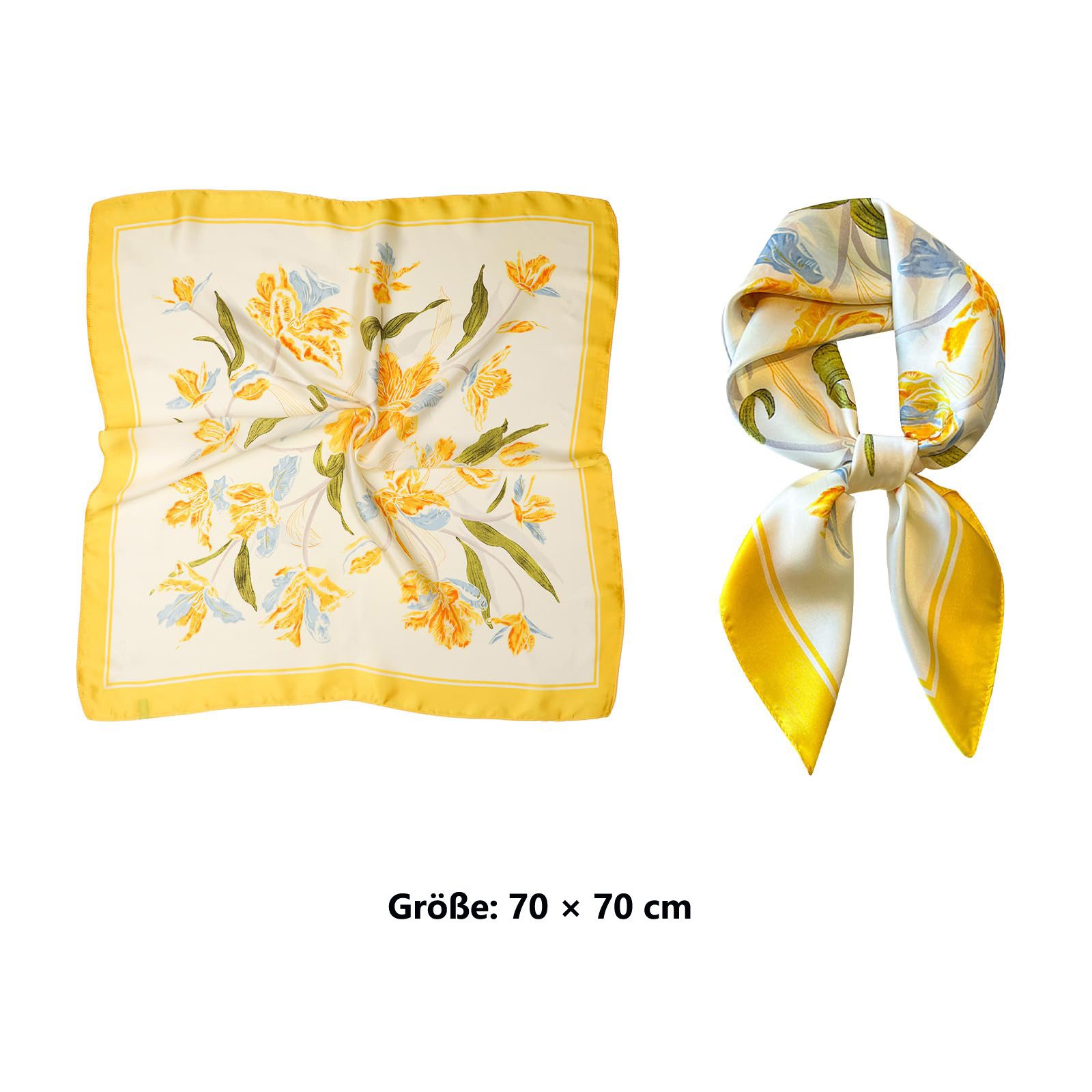 Zaewry Seidentuch Damen Seide Gefühl Schal Halstuch Schal Frauen Scarf Bandana, (1-St), Taschentuch Ansatz Handgelenk