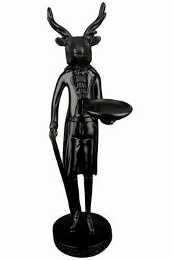 GILDE Tierfigur Hirsch Figuren Set Gentlemen Farbe schwarz runde Base Poly (Set, 2tlg)
