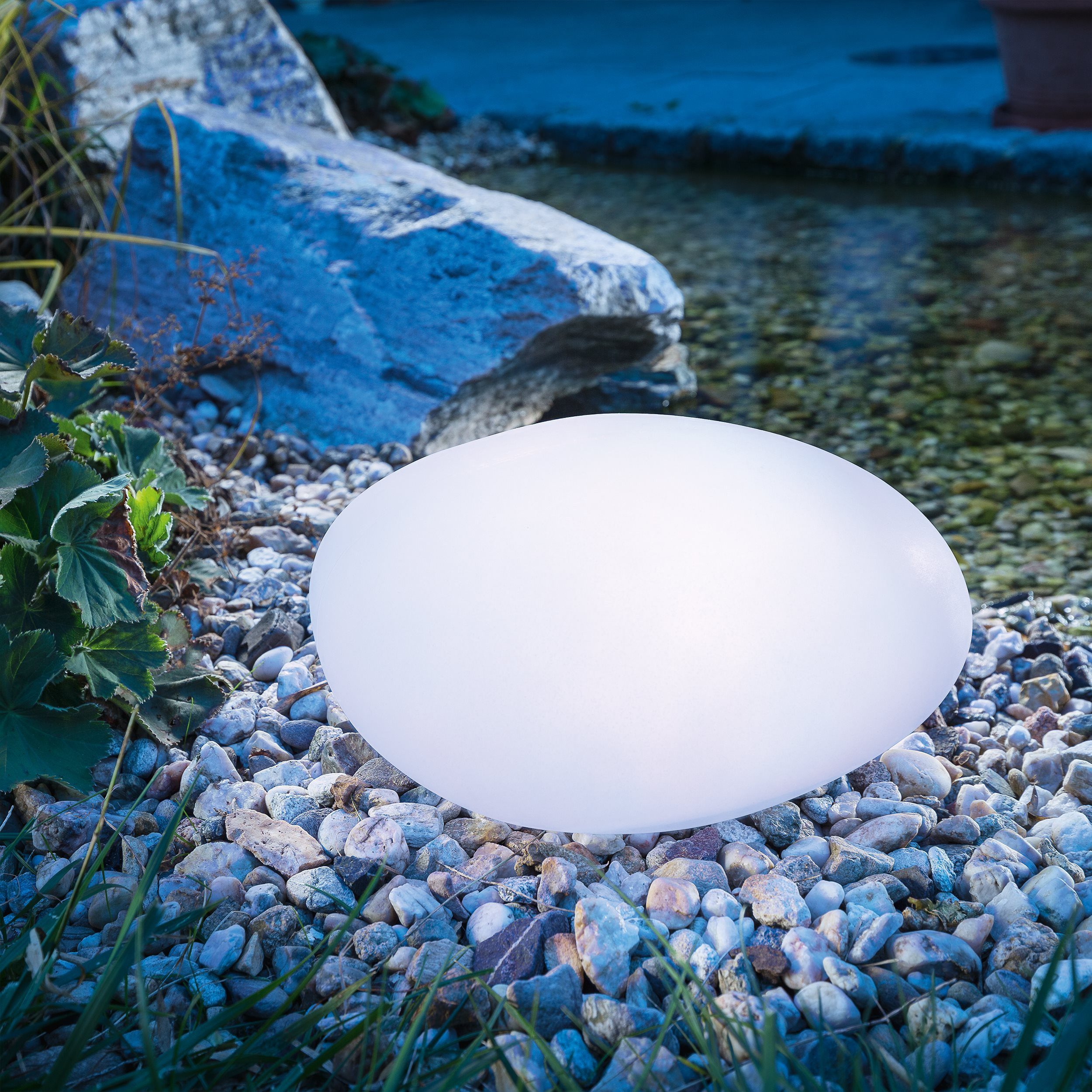 esotec LED Gartenleuchte Solar Steinleuchte Smart Stone 7 Leuchtfarben Farbwechsel 106102, Dauerlicht, Farb-Wechsellicht, automatisches Einschalten bei Dämmerung, LED fest integriert, warmweiß, kaltweiß, tageslichtweiß