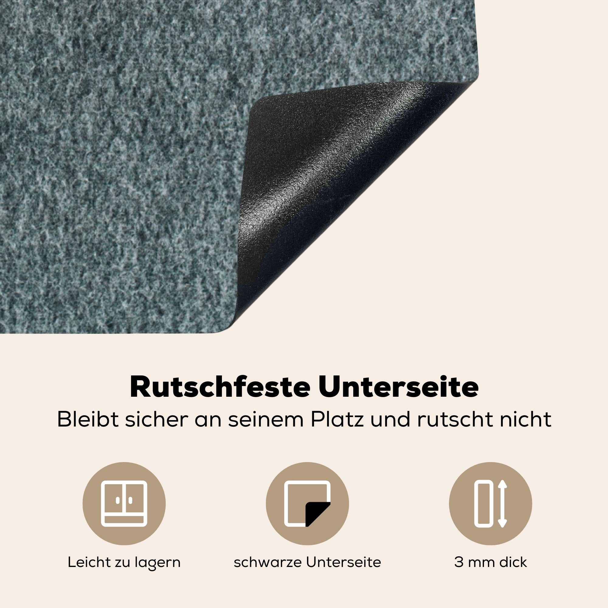 Winter Herdblende-/Abdeckplatte cm, MuchoWow Vinyl, tlg), (1 - Arbeitsplatte Handschuhe 78x78 für - küche Ceranfeldabdeckung, Herz,