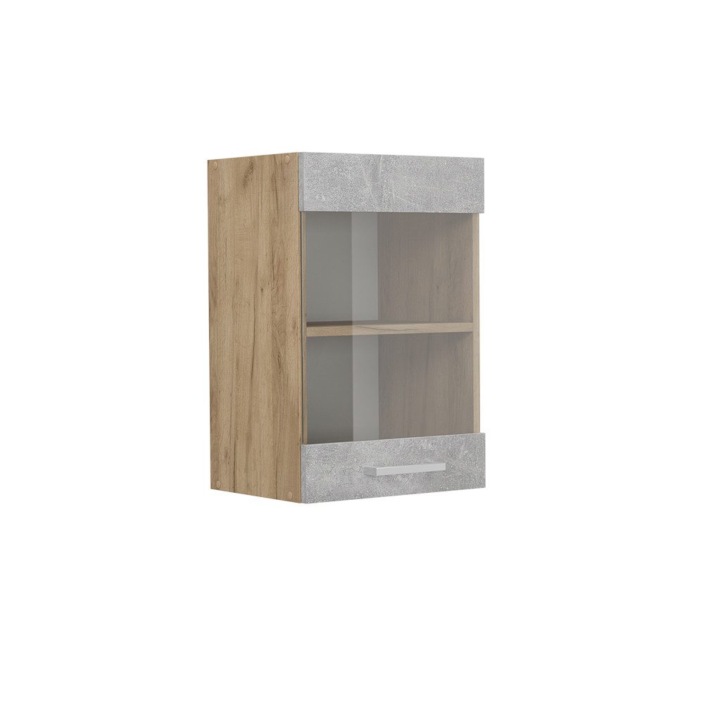 Vicco Glashängeschrank R-Line, Beton/Goldkraft Eiche, 40 günstig online kaufen