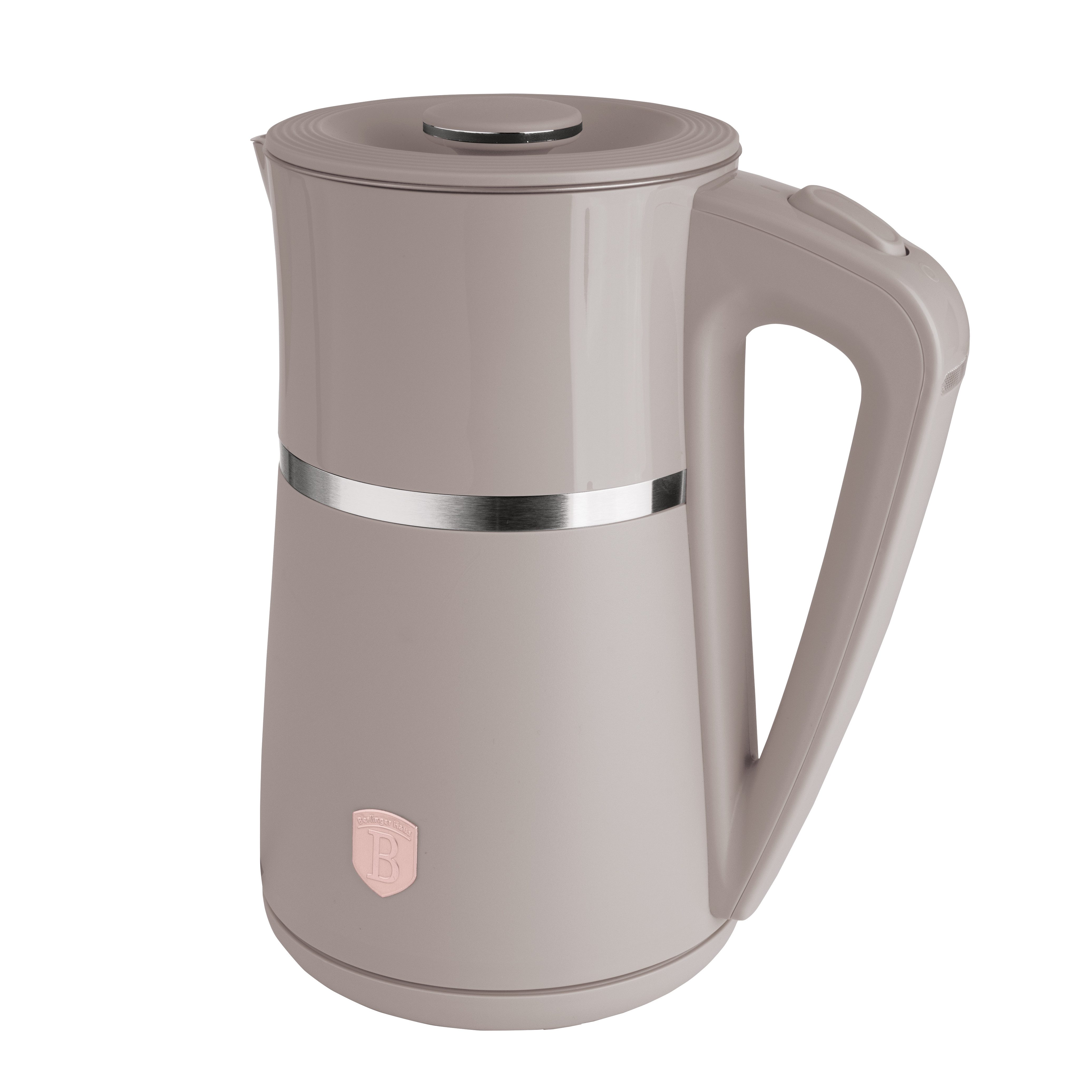 Berlinger Haus Wasserkocher Mattes Taupe, 1,7 l, 2200 W, Cool-Touch-Doppelwand, Edelstahl-Innenbehälter, abnehmbarer Deckel
