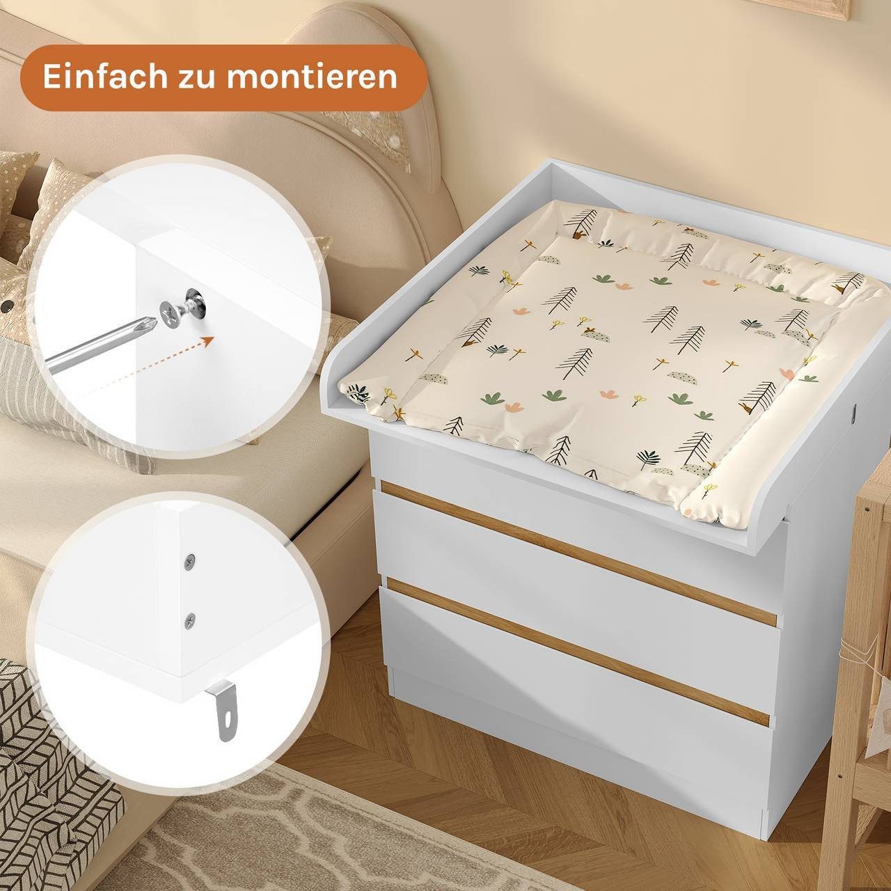 Woltu Wickeltisch (1-tlg), für Wickelkommode(Tiefe:46,5-50 cm), günstig online kaufen