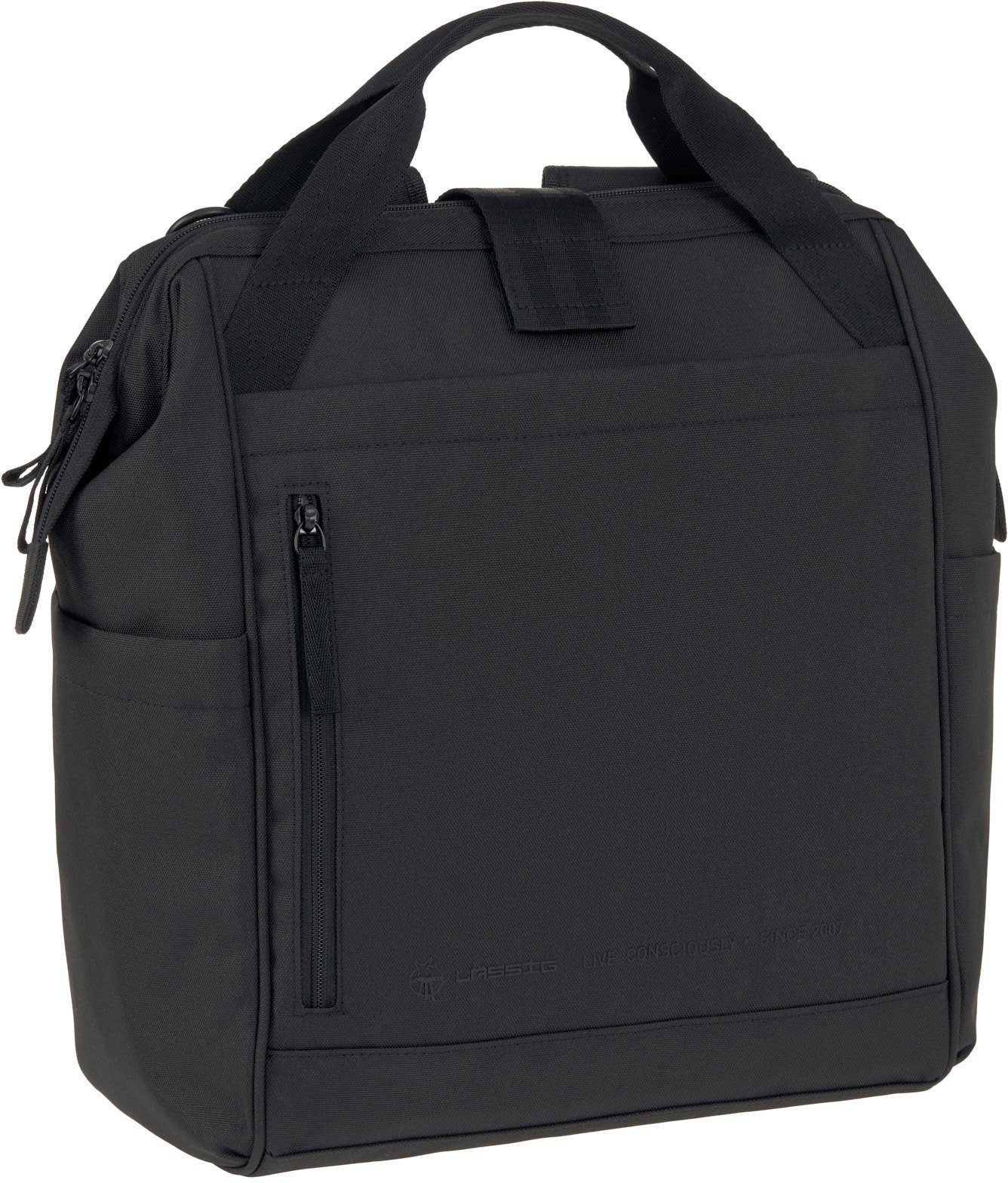 Backpack, Material Goldie Label, Wickelrucksack aus Up PETA-approved zum black, recyceltem Teil vegan; LÄSSIG Green