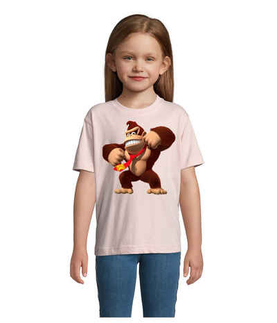 Blondie & Brownie T-Shirt Kinder Jungen & Mädchen Donkey Kong Gorilla Affe Retro Konsole in vielen Farben