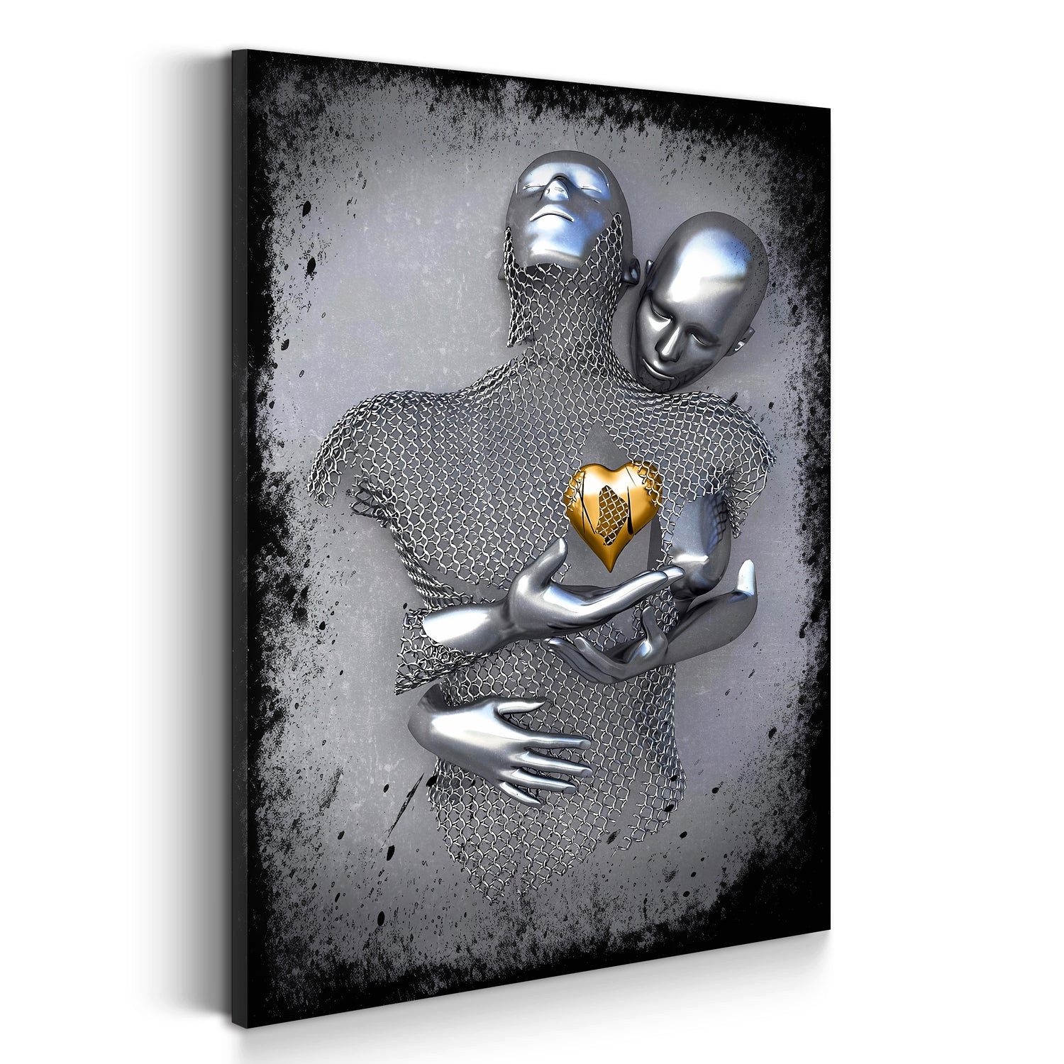 Artedinoi Leinwandbild Metallfigur abstrakt Two Lovers Leinwandbild Wandbil günstig online kaufen