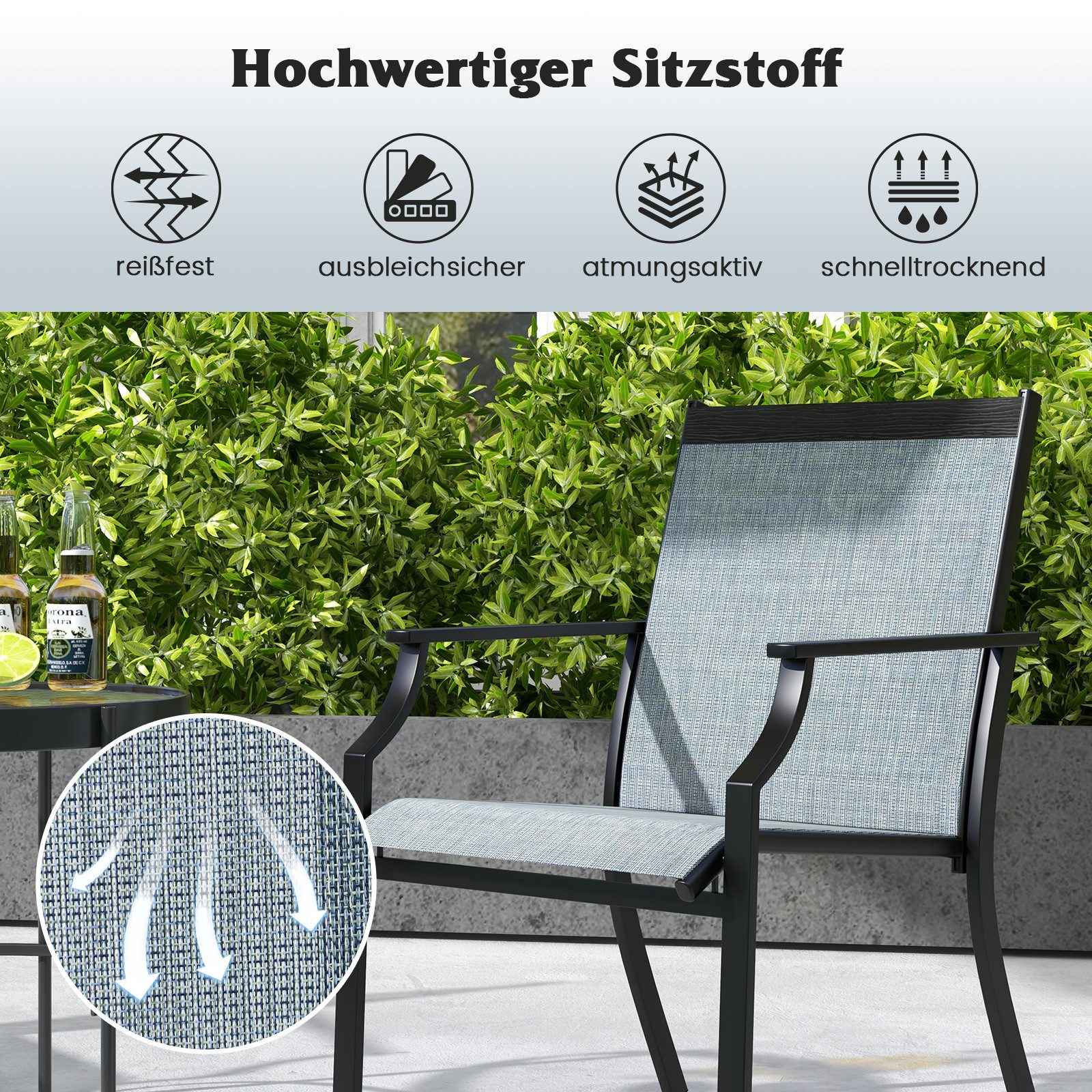 COSTWAY Gartenstuhl (2 St), 50 cm günstig online kaufen