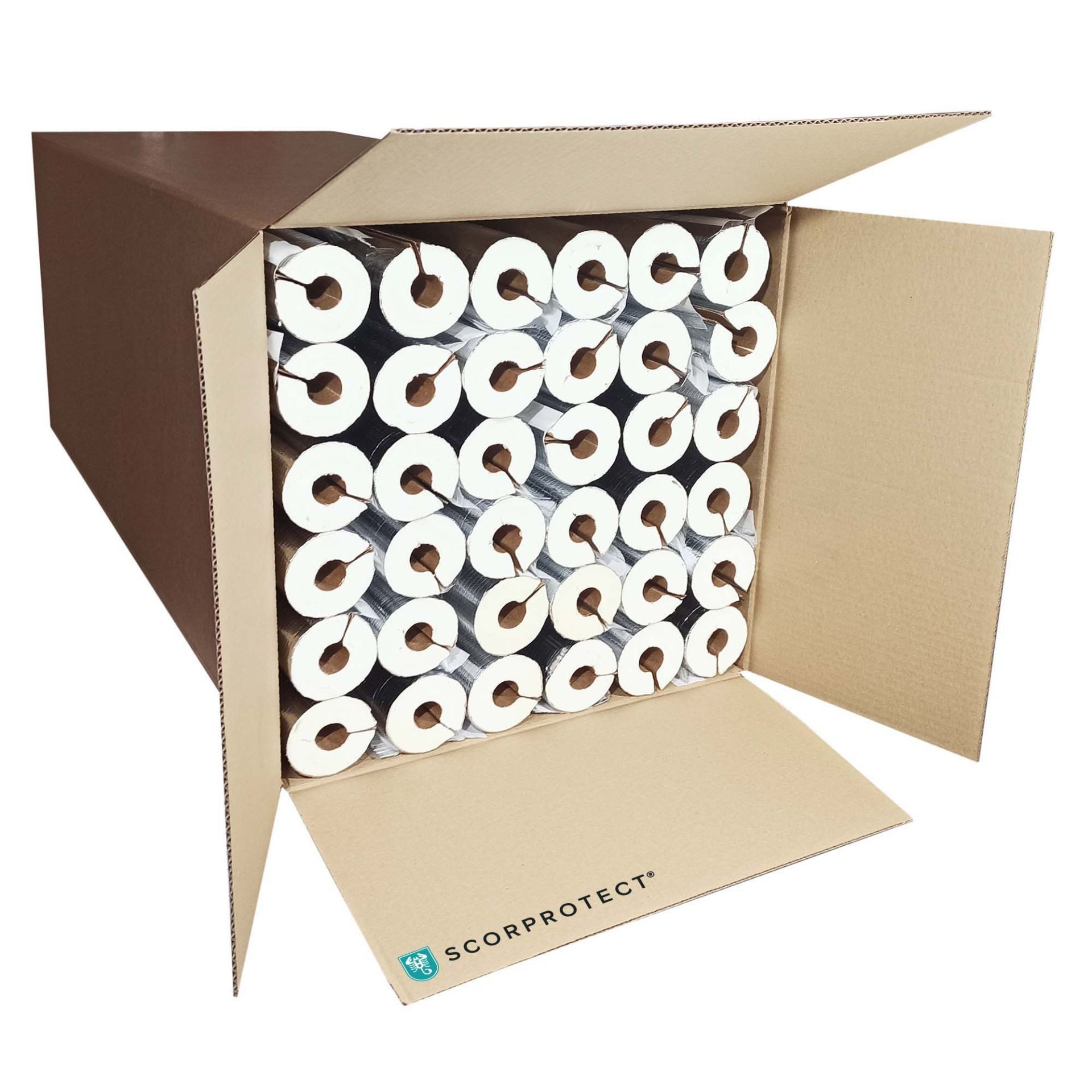 Scorprotect® Steinwolle voller Karton Alu PUR Rohrisolierung mit Gewebemantel selbstklebend