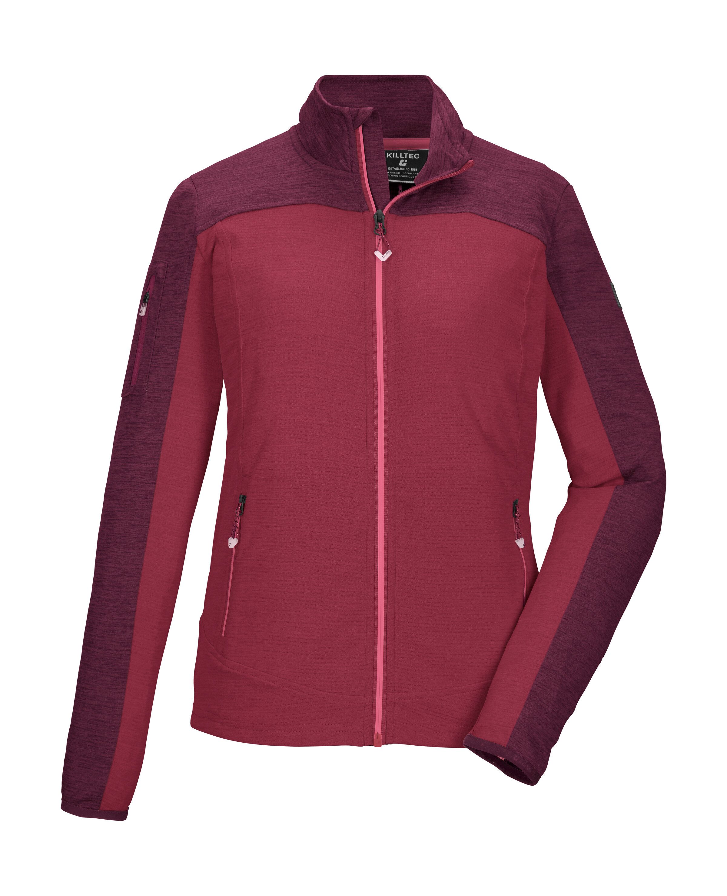 Killtec Strickjacke KOS 71 WMN FLX JCKT Colourblock Powerstretchjacke mit Zipper-Taschen und Kinnschutz