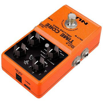 Nux E-Gitarre Time Core Deluxe MKII Delay Pedal, Hall-Effektgerät, mit Klinkenkabel