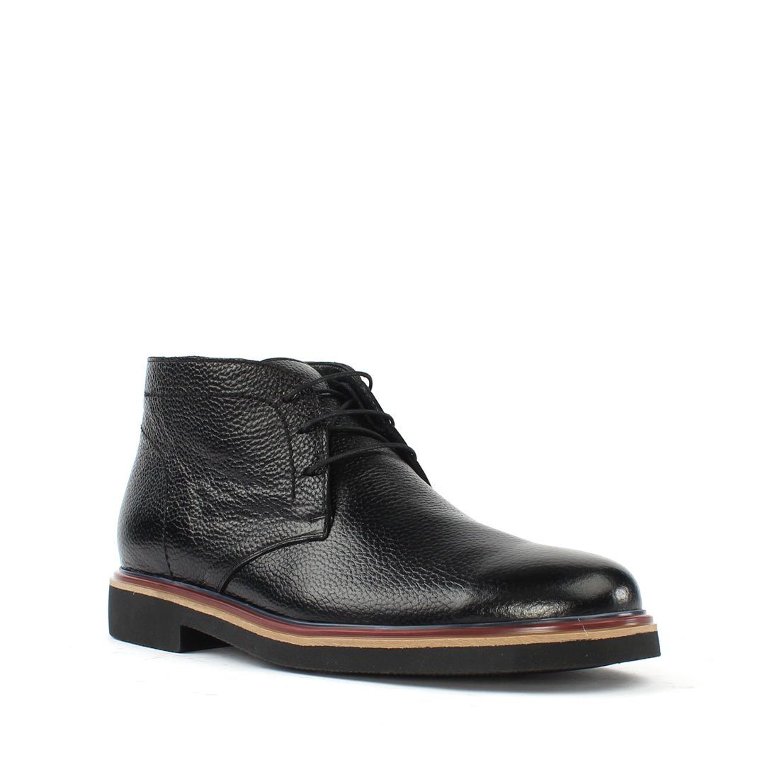 Celal Gültekin Schnürstiefel Blockabsatz Plateau Herren Schnürstiefel Glattleder, Echtleder-Futter, Blockabsatz & Plateau, Schwarz, 40