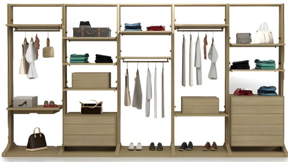 Xlmoebel Kleiderschrank Luxus-Kleiderschrank mit begehbarem Stauraum und edler Verarbeitung (Kleiderschrank System) Hergestellt in Europa