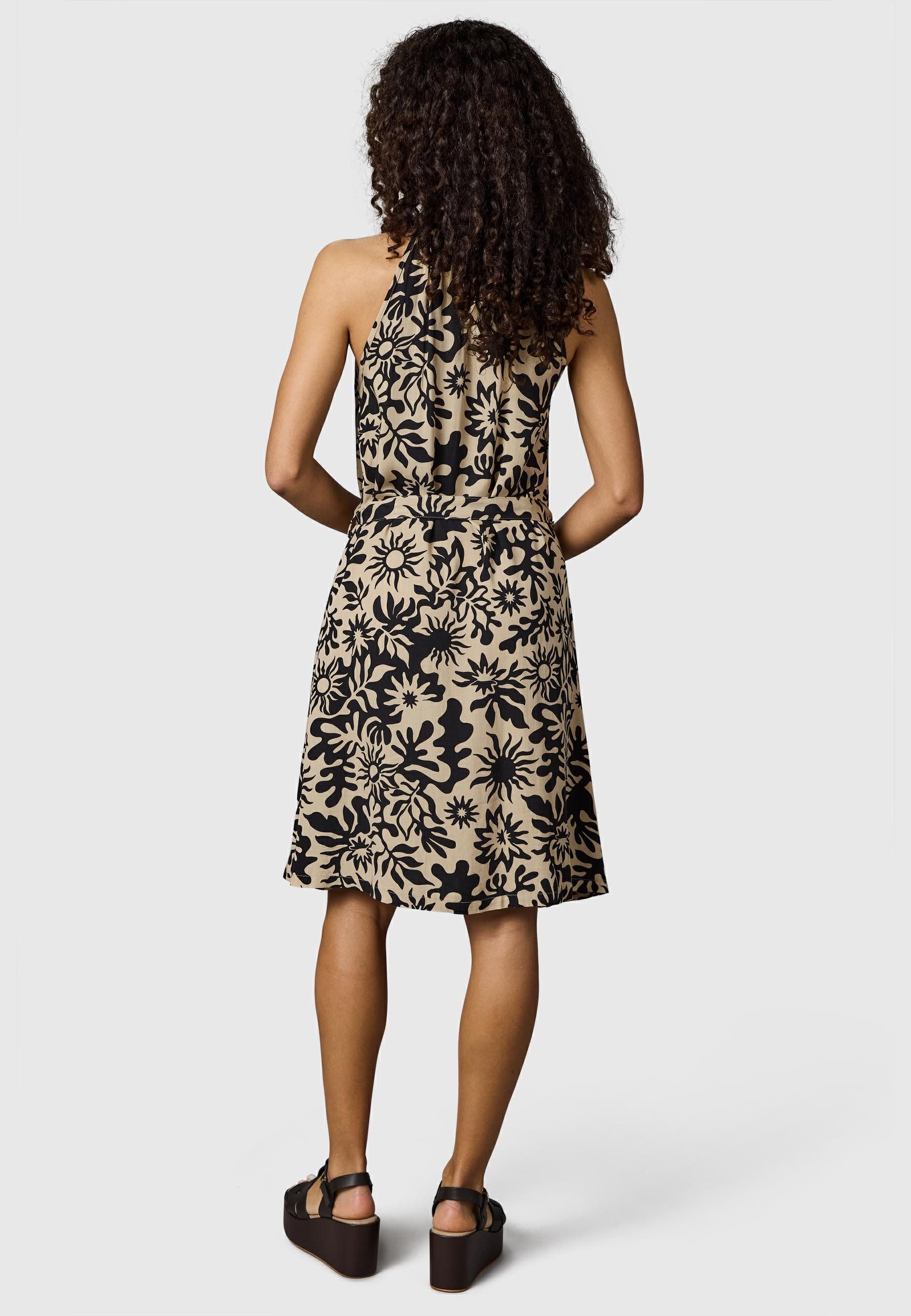 Ragwear A-Linien-Kleid Angylee Print YOUMODO Leichtes Sommerkleid mit Bindegürtel