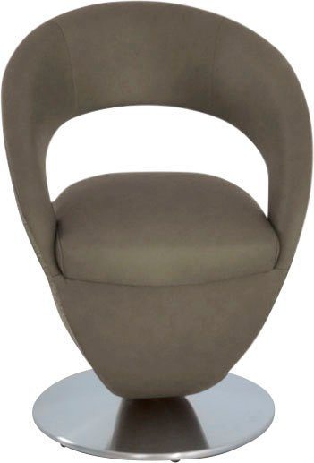 K+W Komfort & Wohnen Drehstuhl Wave, Design-Drehstuhl, Drehteller in Metall edelstahloptik, Farbkombination
