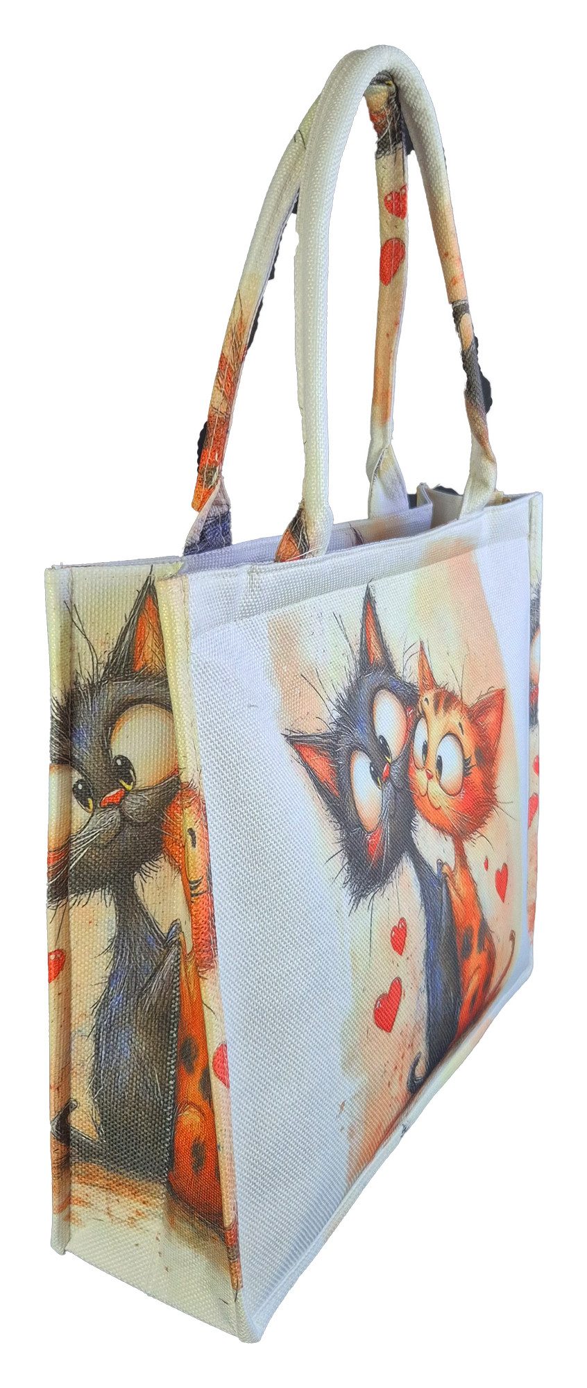 Einkaufszauber Shopper Shoppertasche Freche Katzen - Strandtasche Totebag -, perfekt für jede Katzenbesitzerin