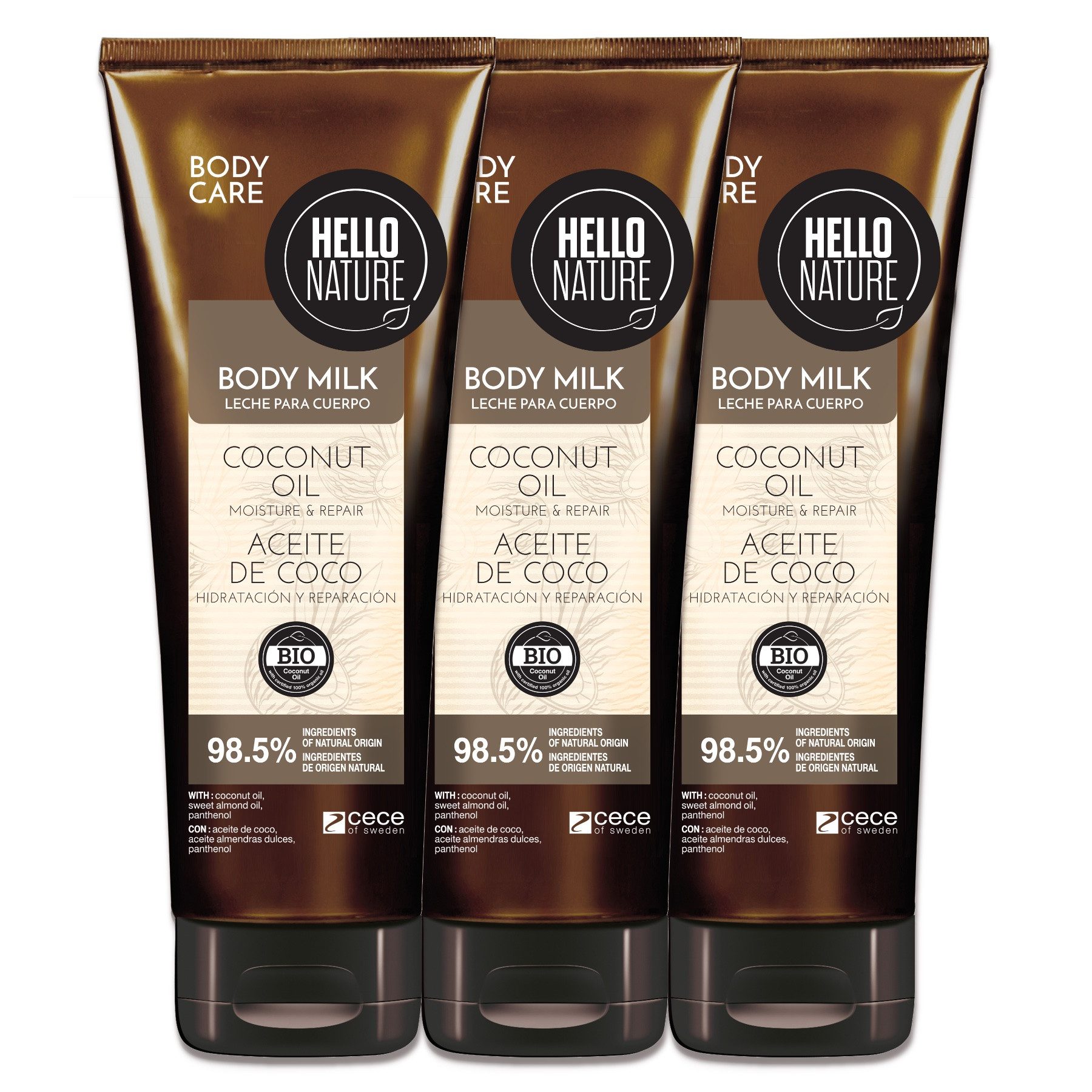 P-Beauty Cosmetic Accessories Körpermilch Body Milk Lotion BIO Reinigung Pflege Körperpflege Hello Nature, 3-tlg., Körpermilch, Körperpflege, Natürlich, Hautpflege