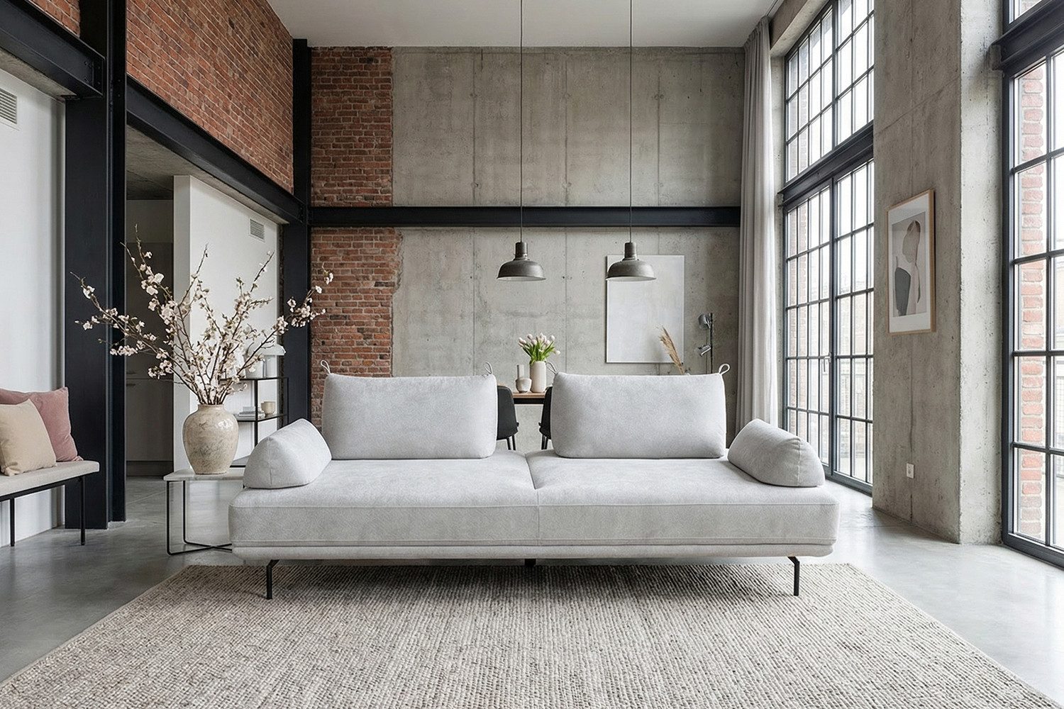 KAWOLA Schlafsofa, Daybed Stoff, mit oder ohne Armlehnkissen, 210x100 cm