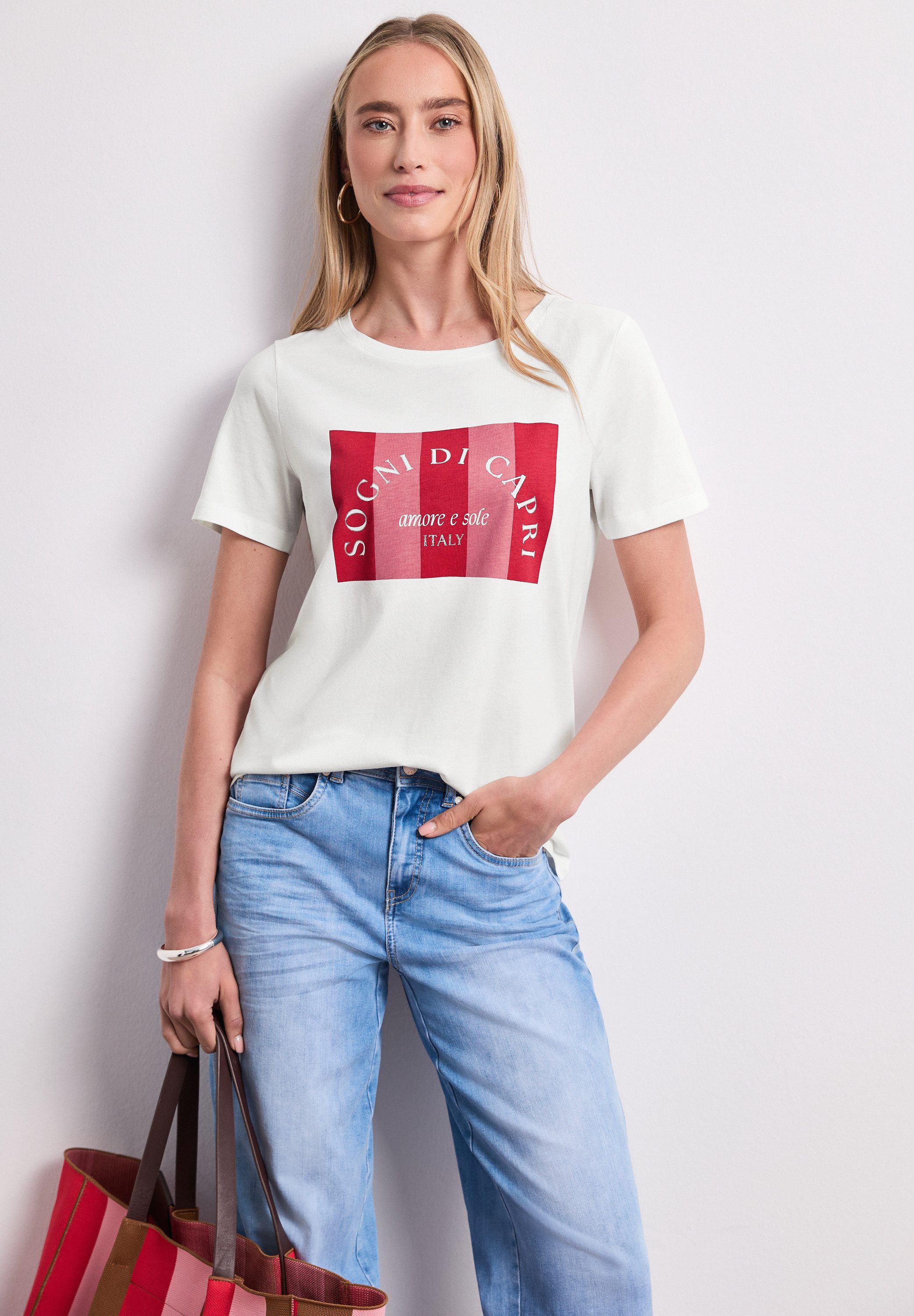STREET ONE Kurzarmshirt Sommershirt mit Print