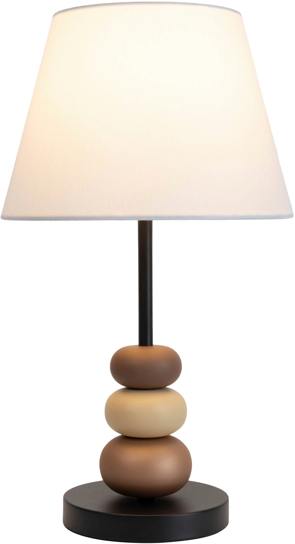 näve Tischleuchte Elina, ohne Leuchtmittel, H: 50cm, Textilschirm weiß, E27 max. 40W, Zuleitung 150cm schwarz