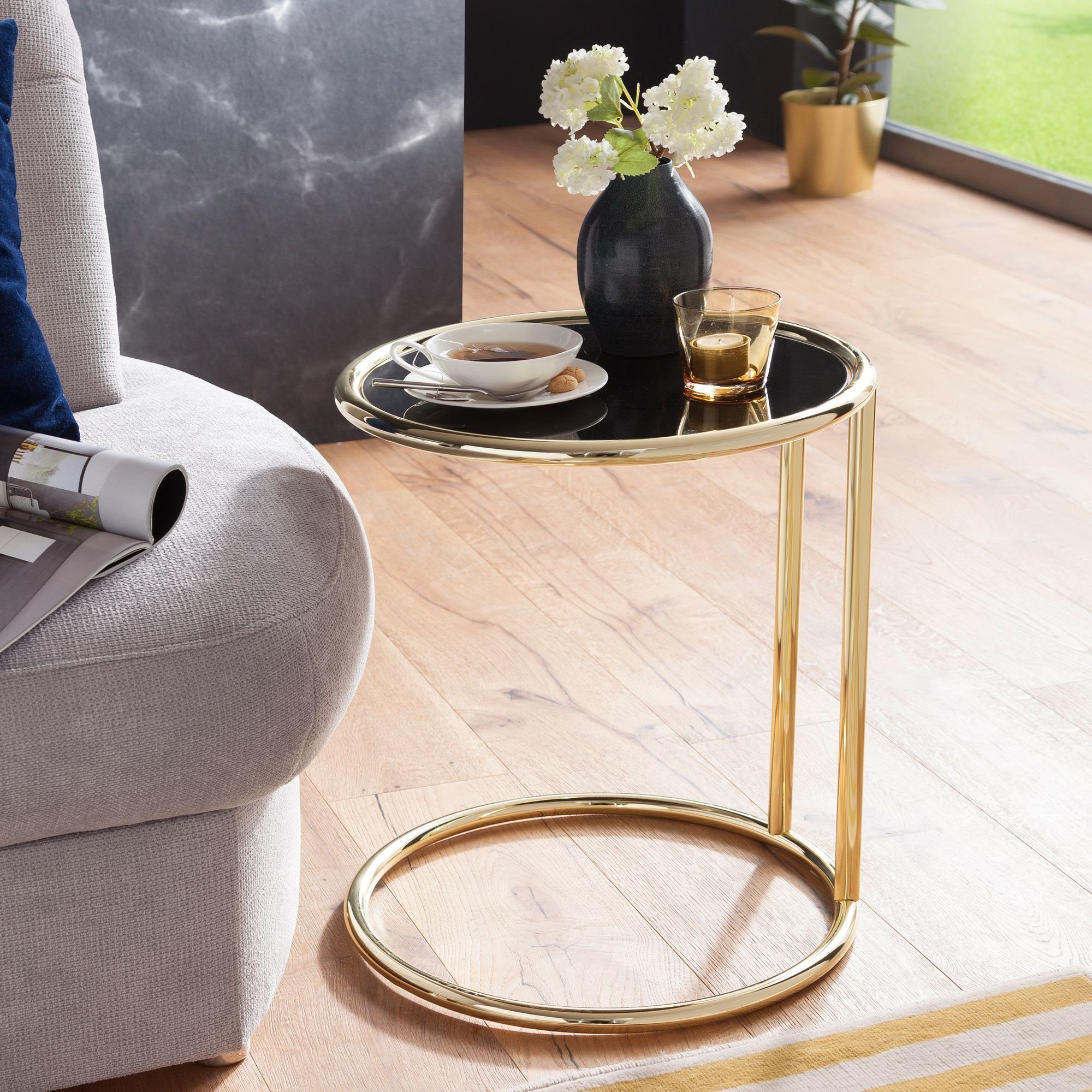 FINEBUY Couchtisch »SuVa13946_1«, Design Couchtisch ø 45 cm Rund Glas  Lounge Beistelltisch verspiegelt Moderner Wohnzimmertisch Glastisch  Sofatisch Tisch für Wohnzimmer online kaufen | OTTO