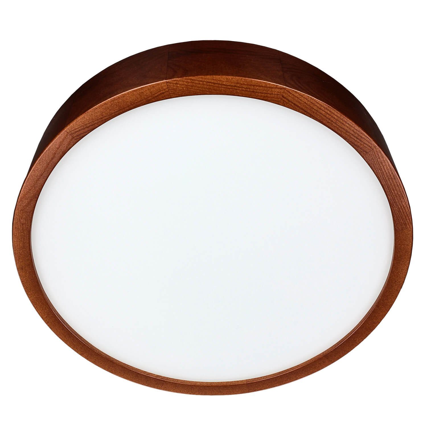 Licht-Erlebnisse Deckenleuchte ARBARO, ohne Leuchtmittel, Runde Deckenleuchte Holz Glas rustikal blendarm Wohnzimmer Flur Lampe