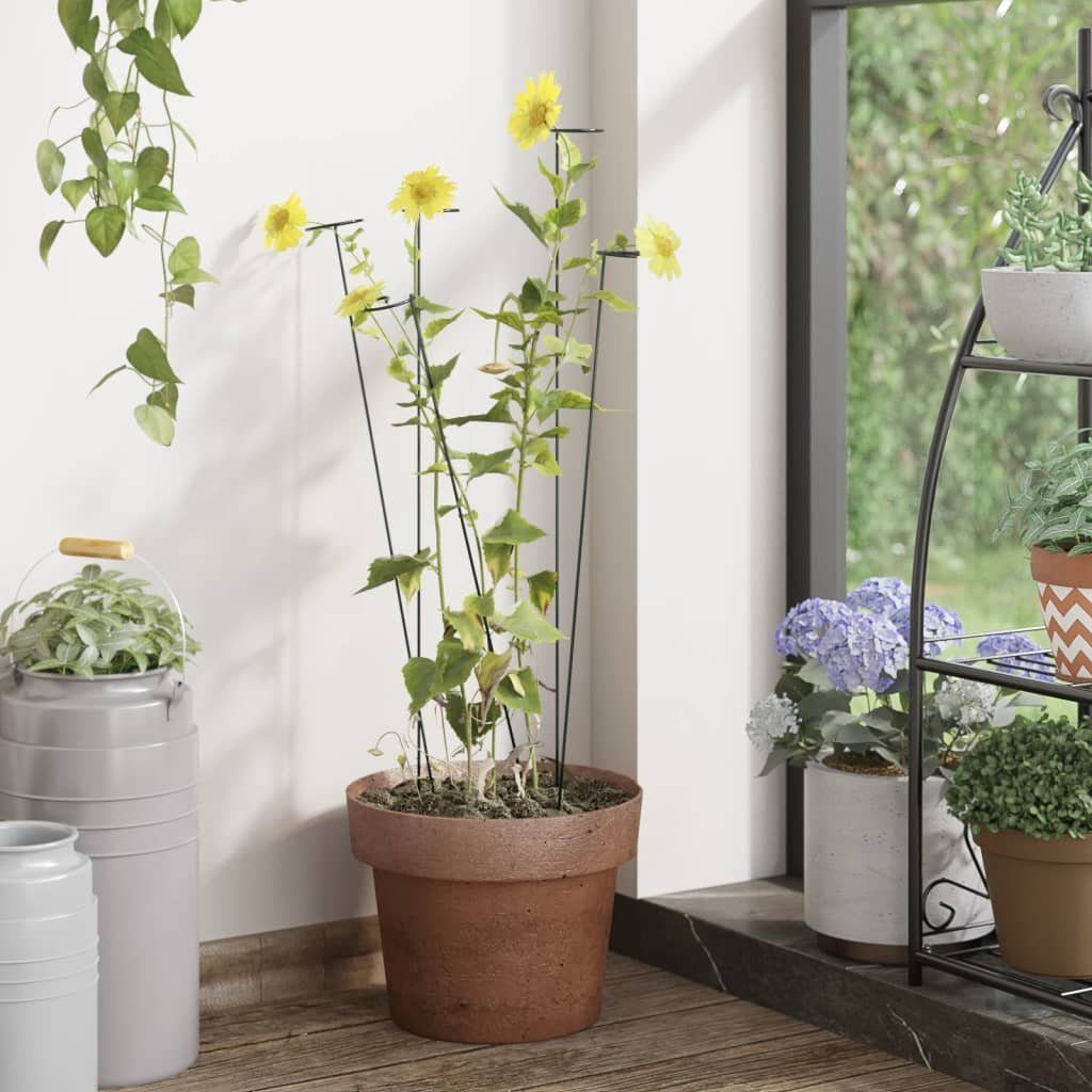 vidaXL Rankhilfe Pflanzenstützen 20 Stk. Dunkelgrün 91 cm Stahl, 20 St.