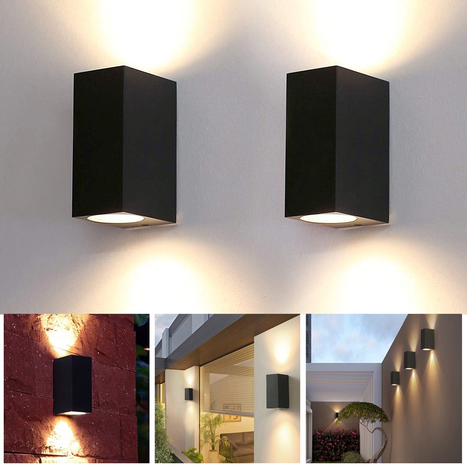 LETGOSPT Außen-Wandleuchte 6W LED Wandleuchte, Up günstig online kaufen