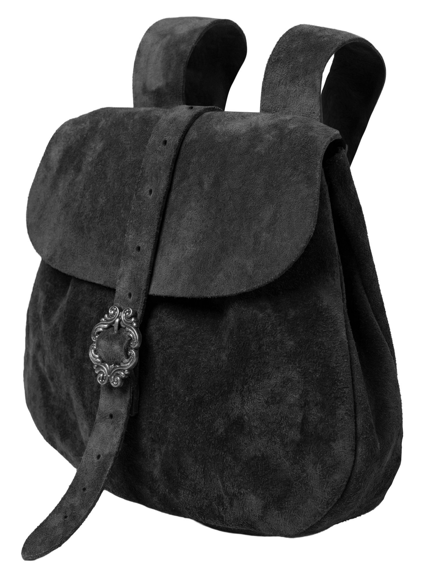 Andracor Kostüm Leder Gürteltasche - Mittelalter LARP Reenactment, Hochwertige Mittelalter Gürteltasche aus Veloursleder von Andracor, h